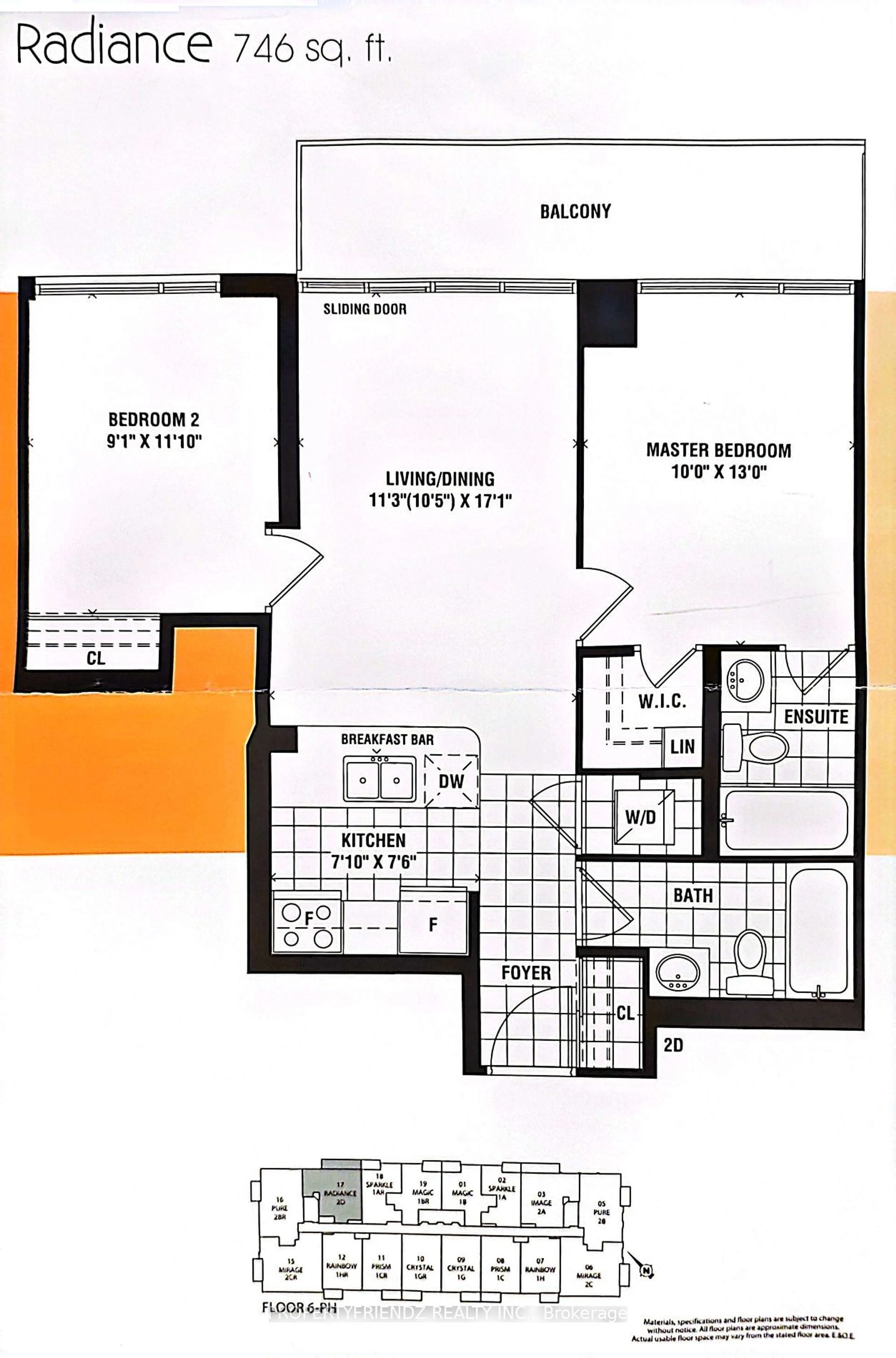 Floor plan for 339 Rathburn Rd #517, Mississauga Ontario L5B 0K6