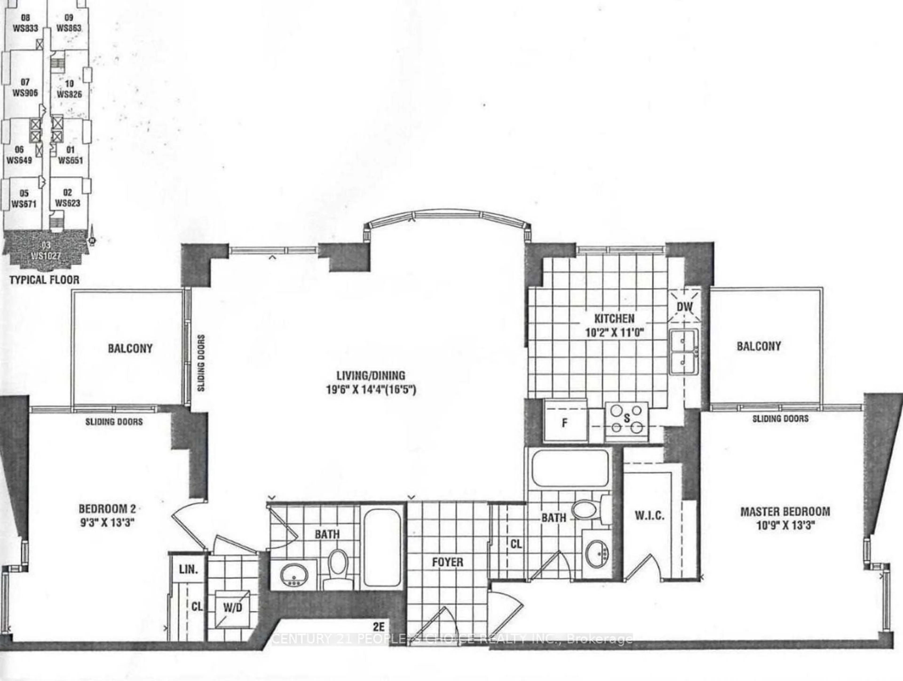 Floor plan for 208 Enfield Pl #3303, Mississauga Ontario L5B 0B8