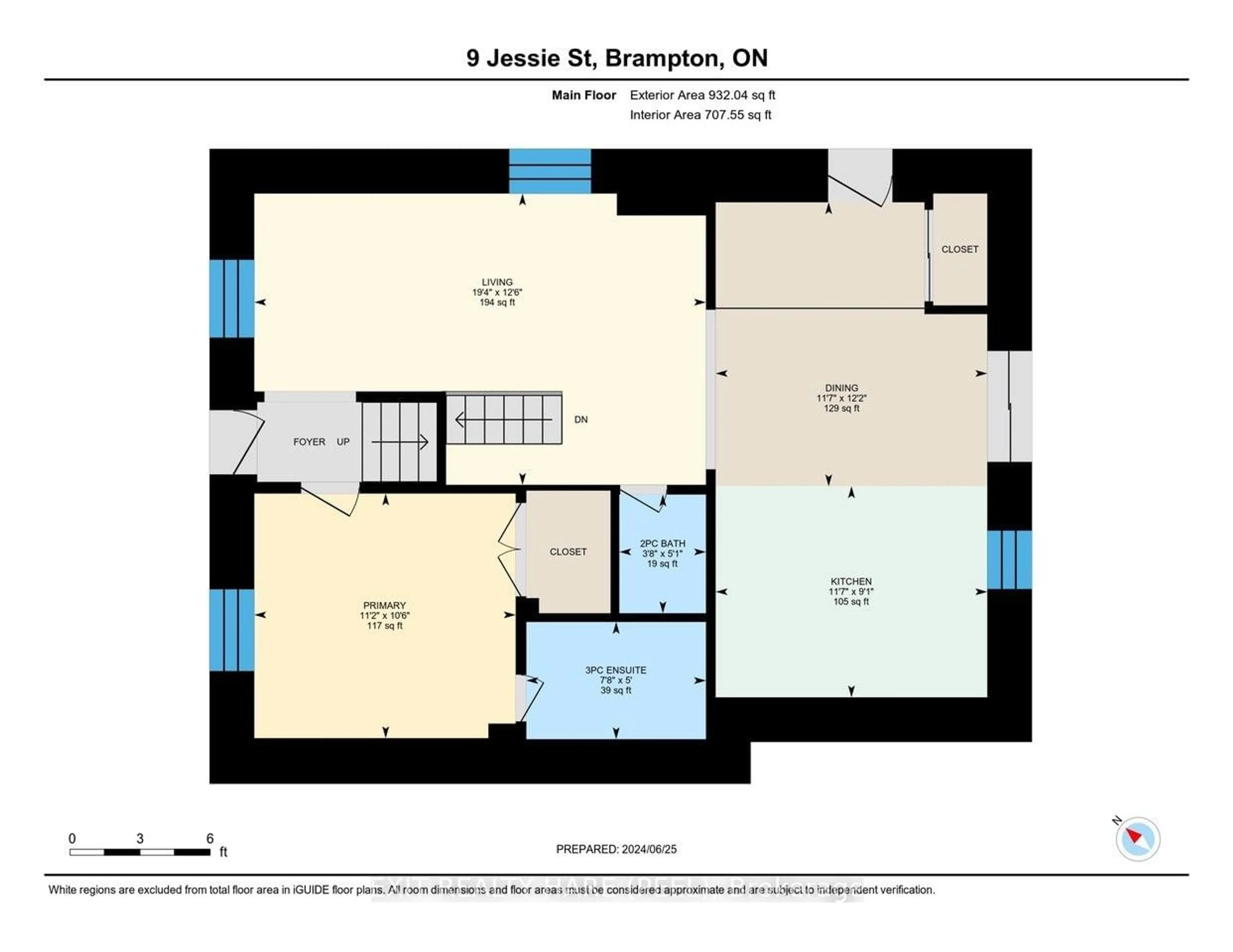 Floor plan for 9 Jessie St, Brampton Ontario L6Y 1L3