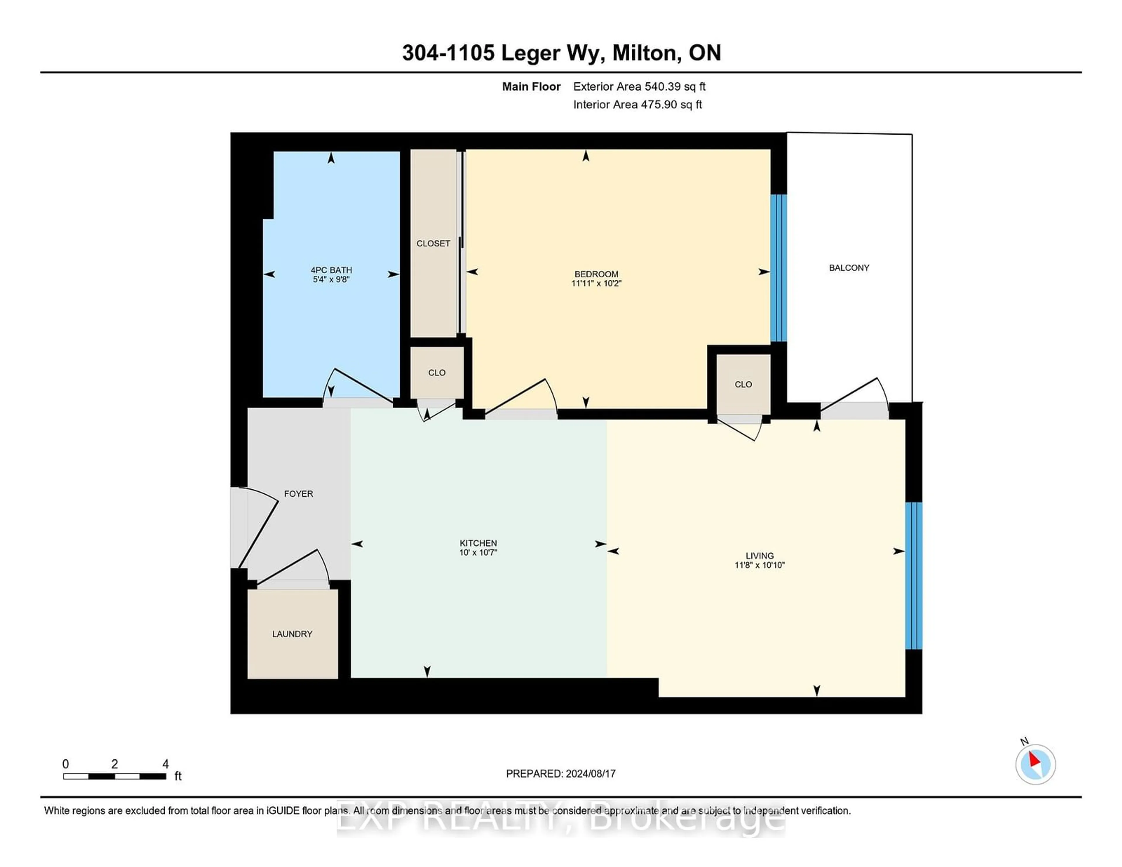 Floor plan for 1105 Leger Way #304, Milton Ontario L9E 1K7