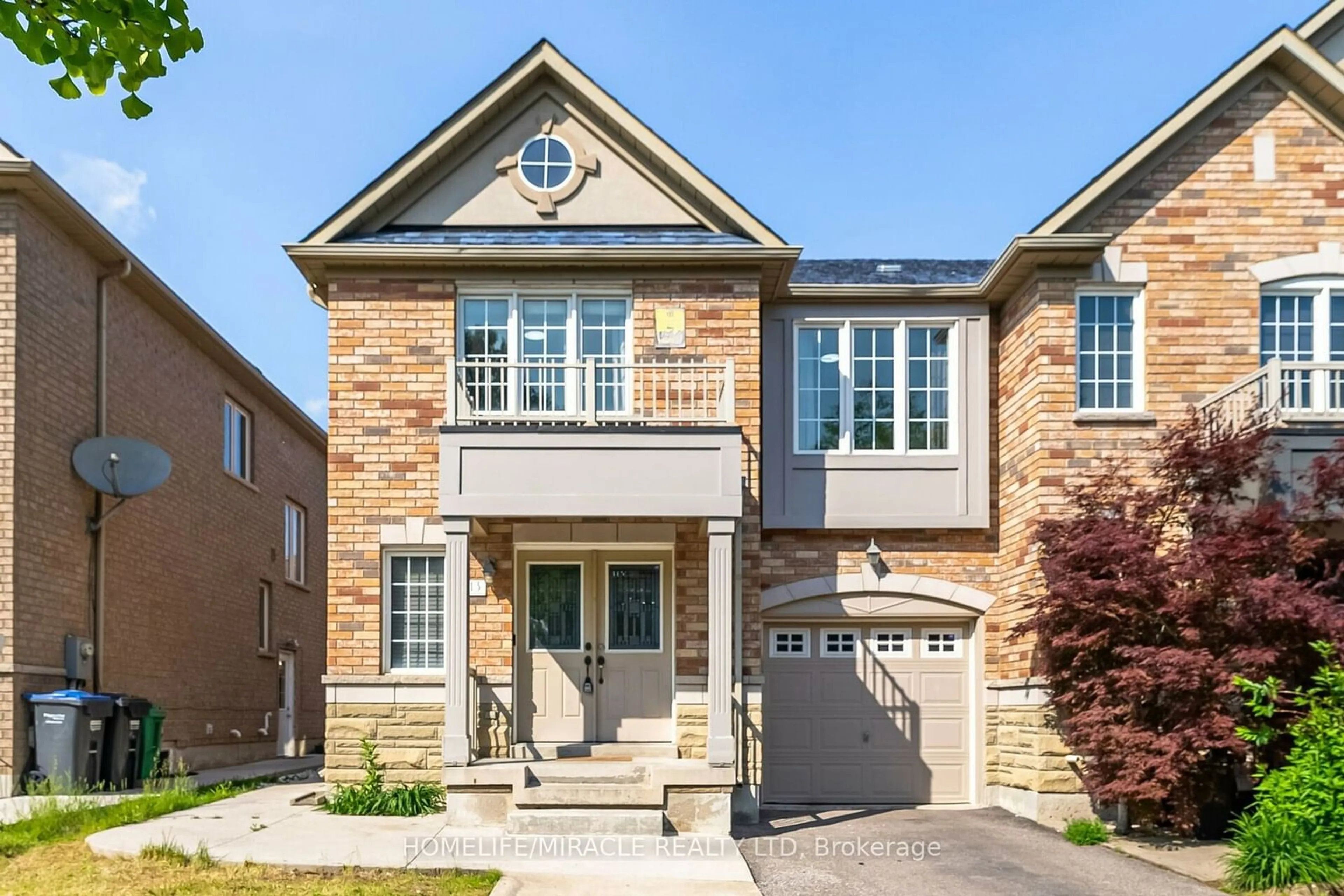 Home with brick exterior material for 13 Nutwood Way, Brampton Ontario L6R 0X7