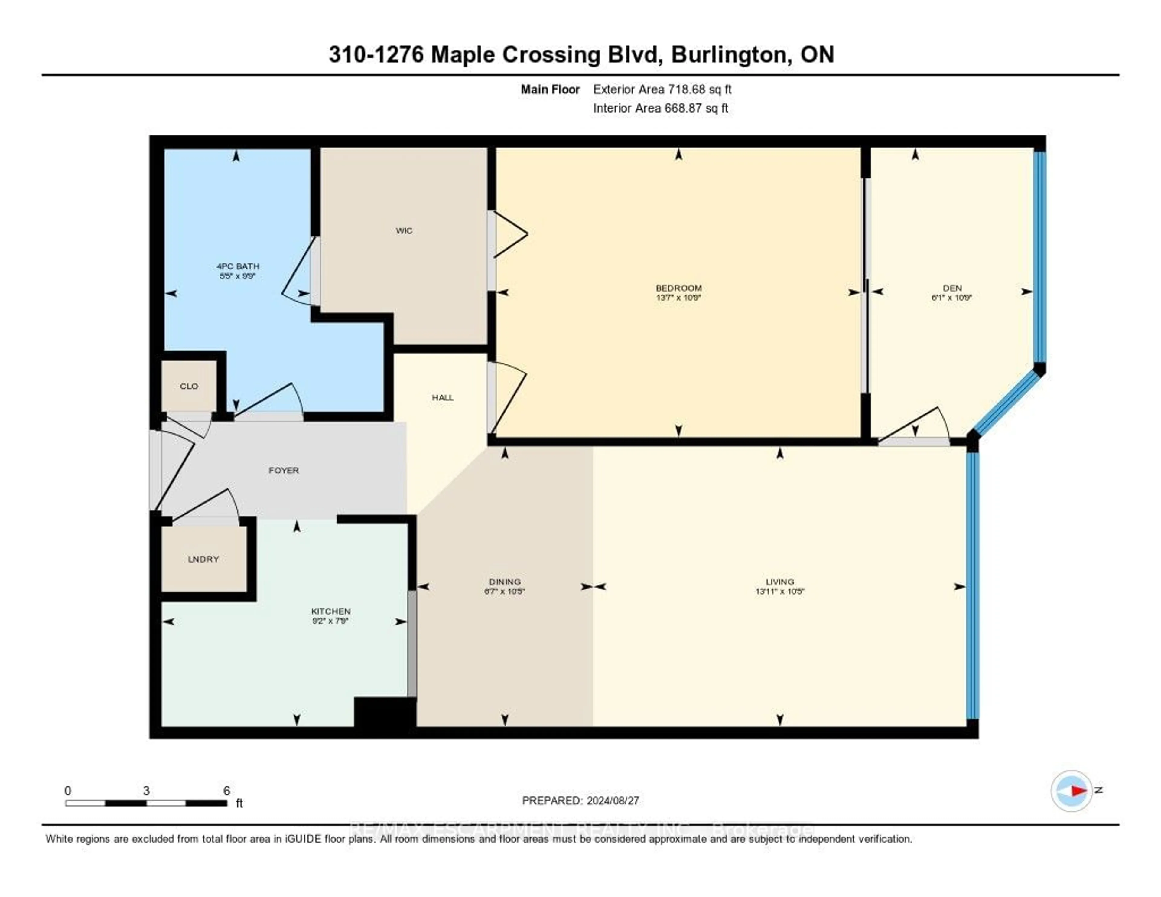 Floor plan for 1276 Maple Crossing Blvd #310, Burlington Ontario L7S 2J9