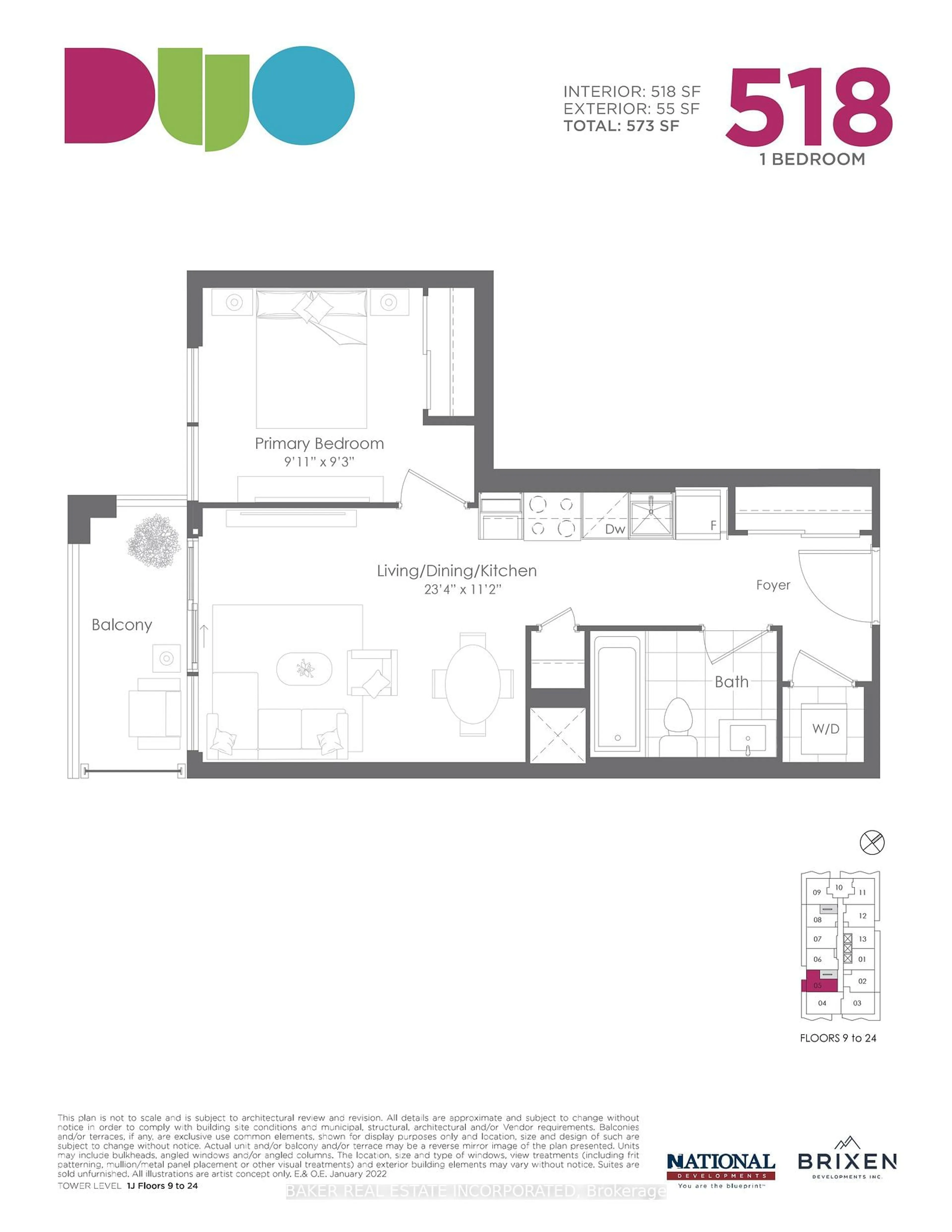 Floor plan for 260 Malta Ave #2205, Brampton Ontario L6Y 0B5