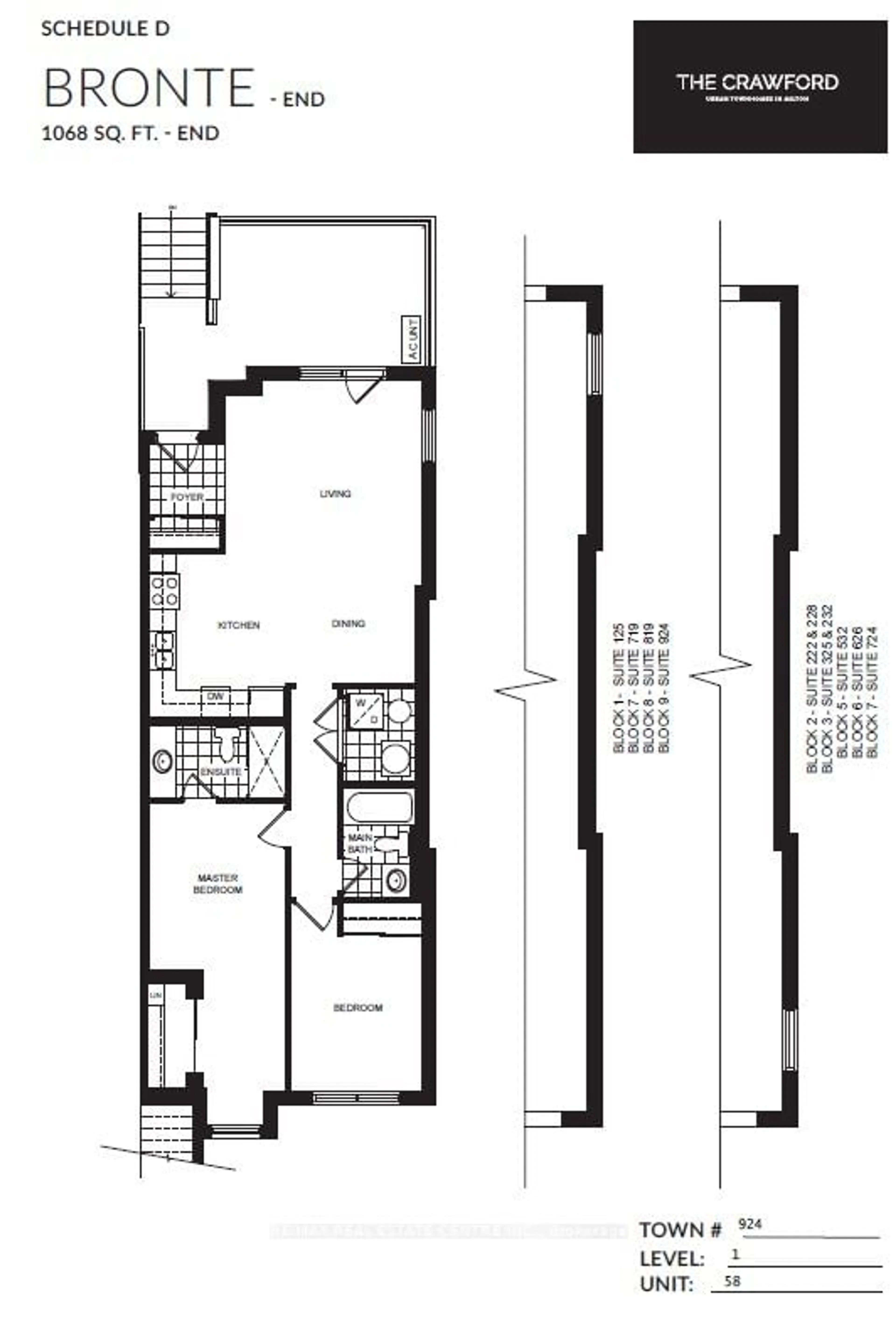 Floor plan for 8175 Britannia Rd #924, Milton Ontario L9T 7E7