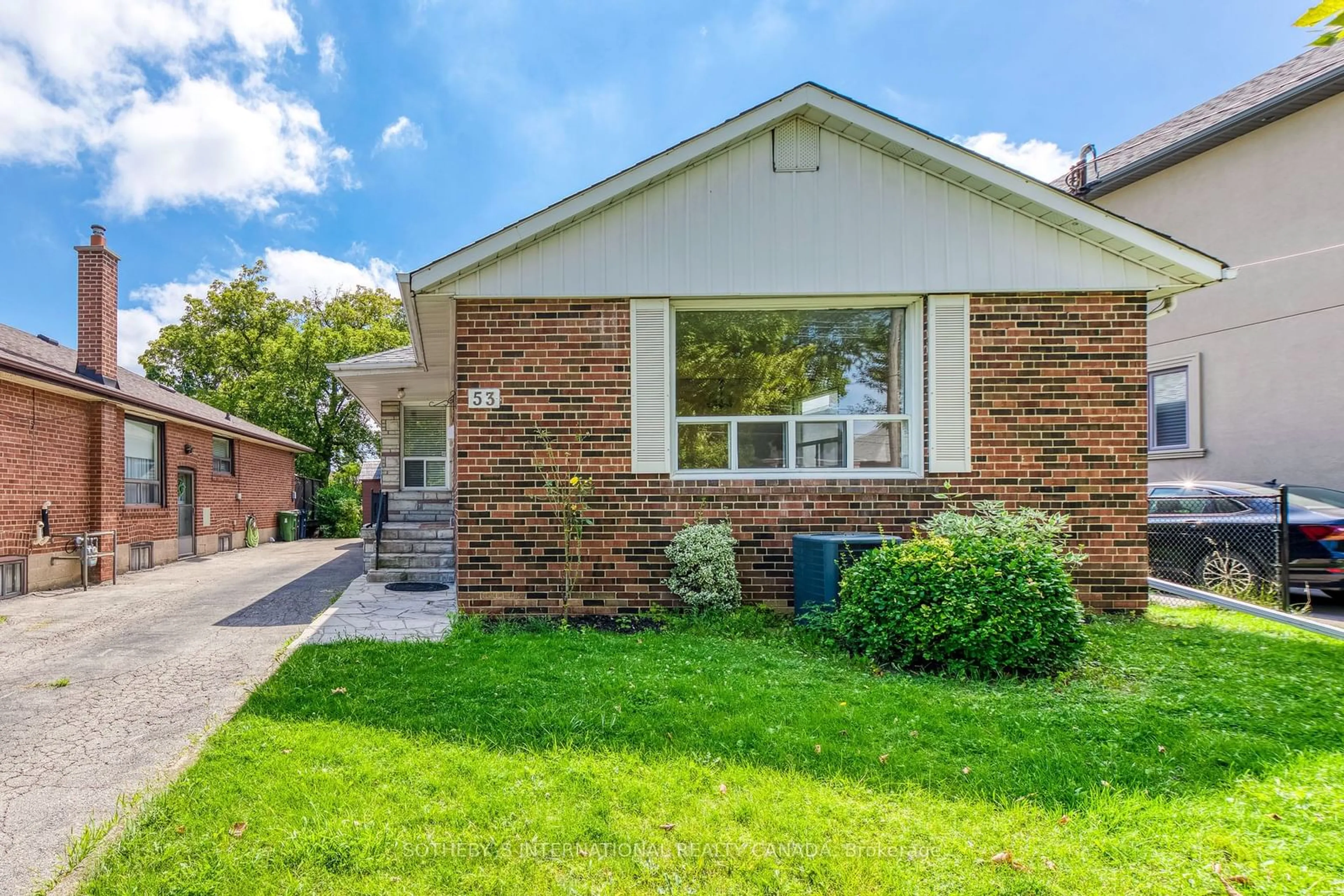 Home with brick exterior material for 53 Lynnford Dr, Toronto Ontario M9B 1H8