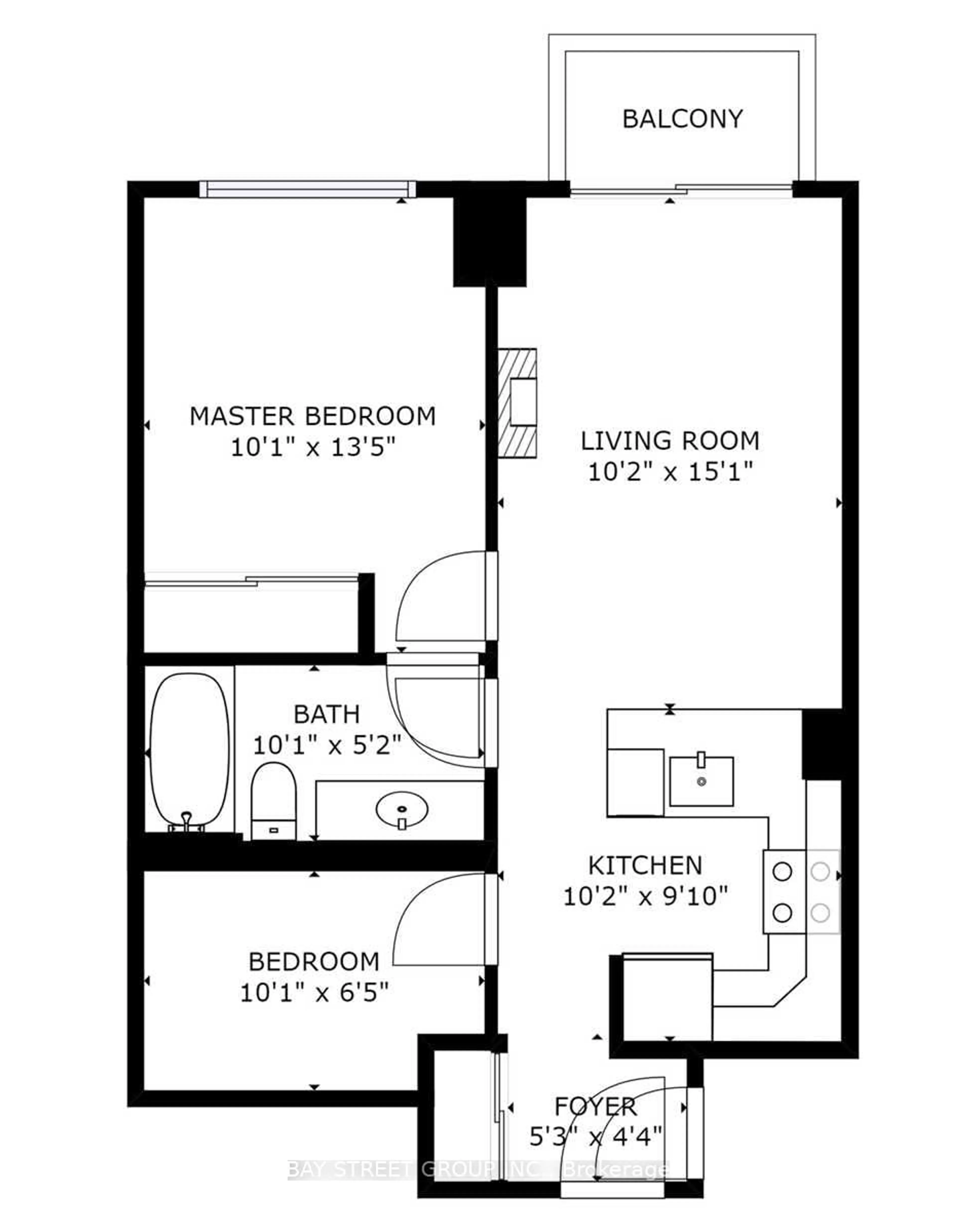 Floor plan for 385 Prince Of Wales Dr #710, Mississauga Ontario L5B 0C6