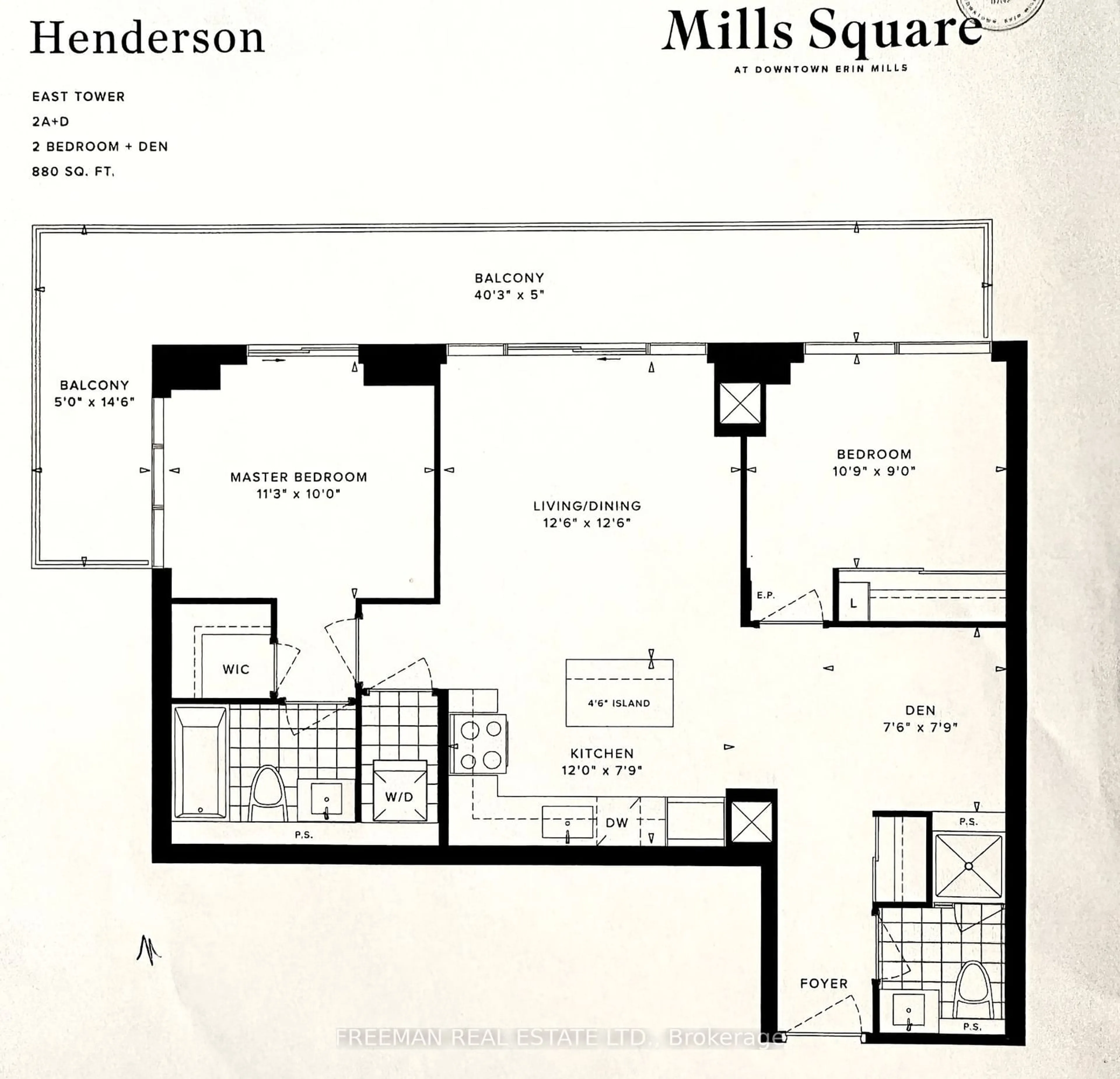 Floor plan for 4699 Glen Erin Dr #1509, Mississauga Ontario L5M 2E5