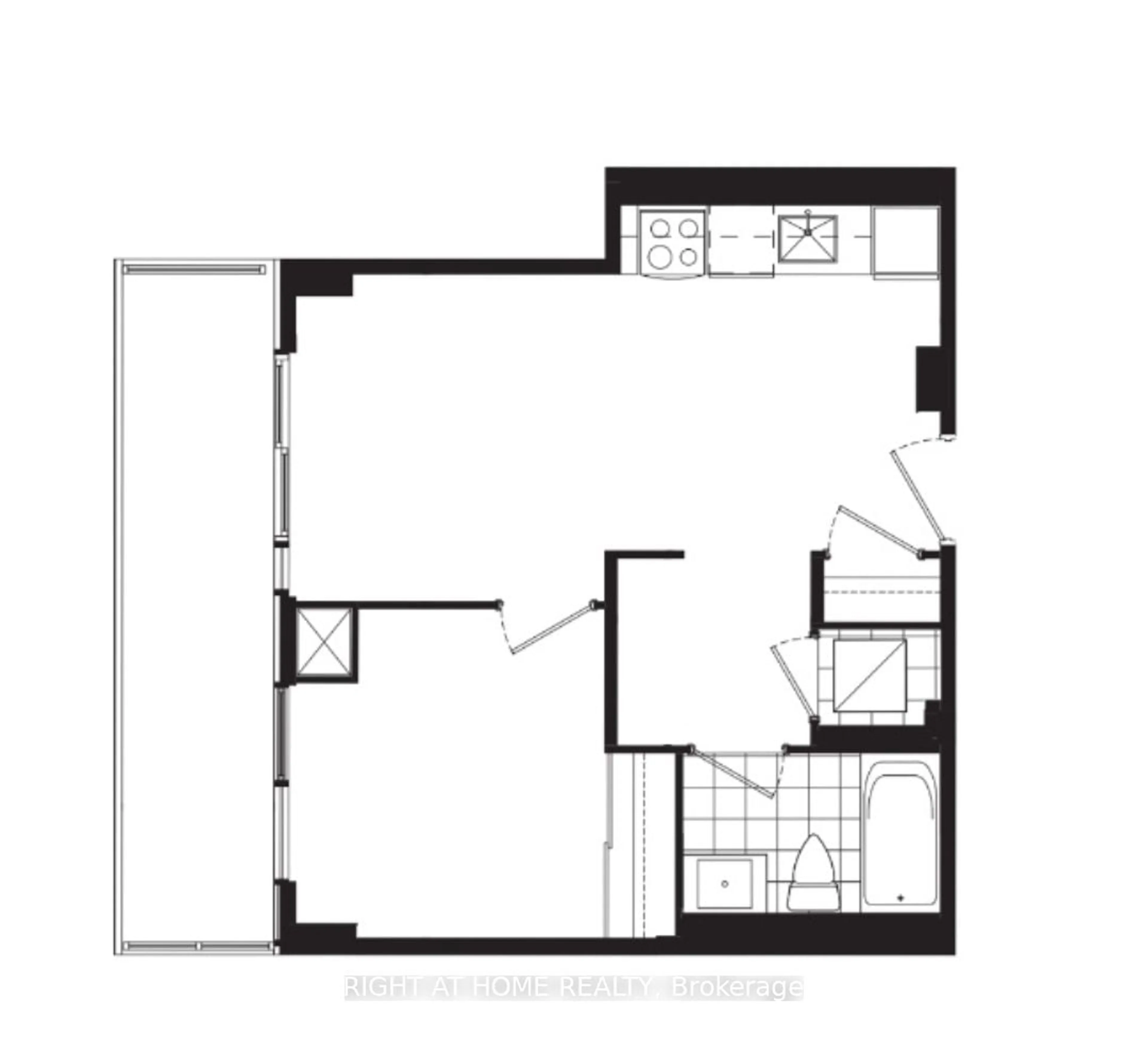 Floor plan for 270 Dufferin St #513, Toronto Ontario M6K 0H8