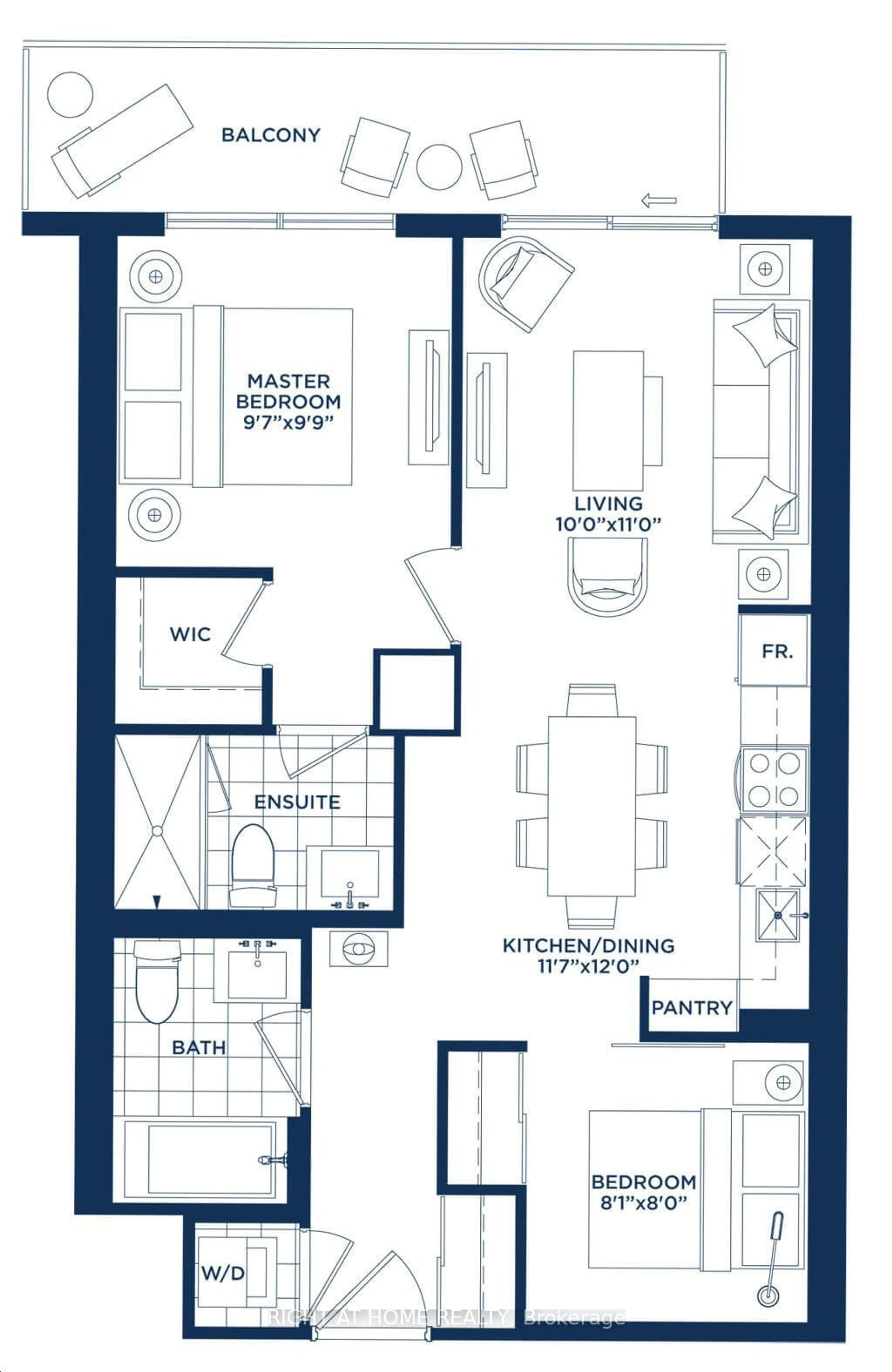 Floor plan for 30 Gibbs Rd #1110, Toronto Ontario M9B 0E4