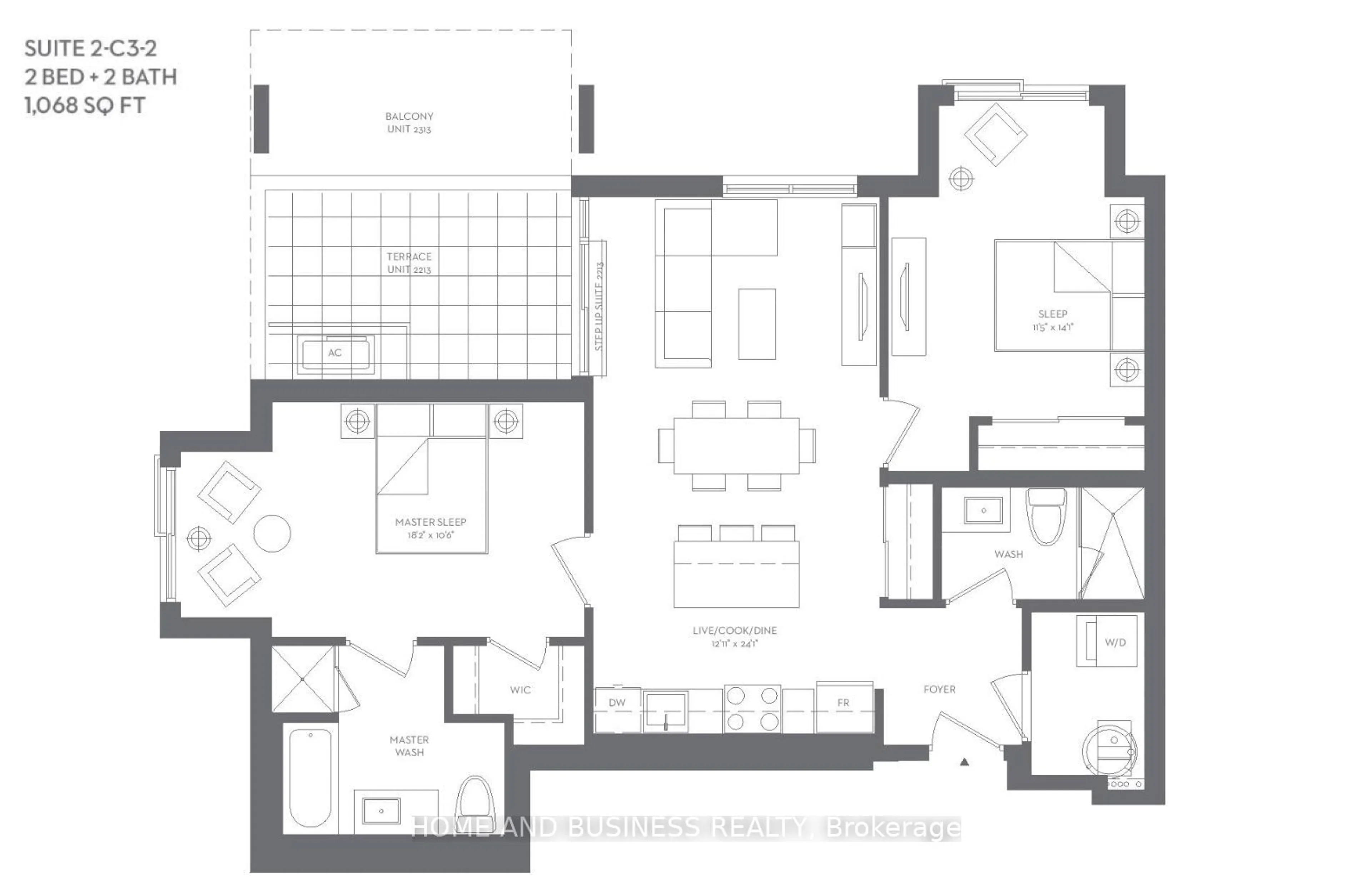 Floor plan for 5005 Harvard Rd #303, Mississauga Ontario L5M 0X1