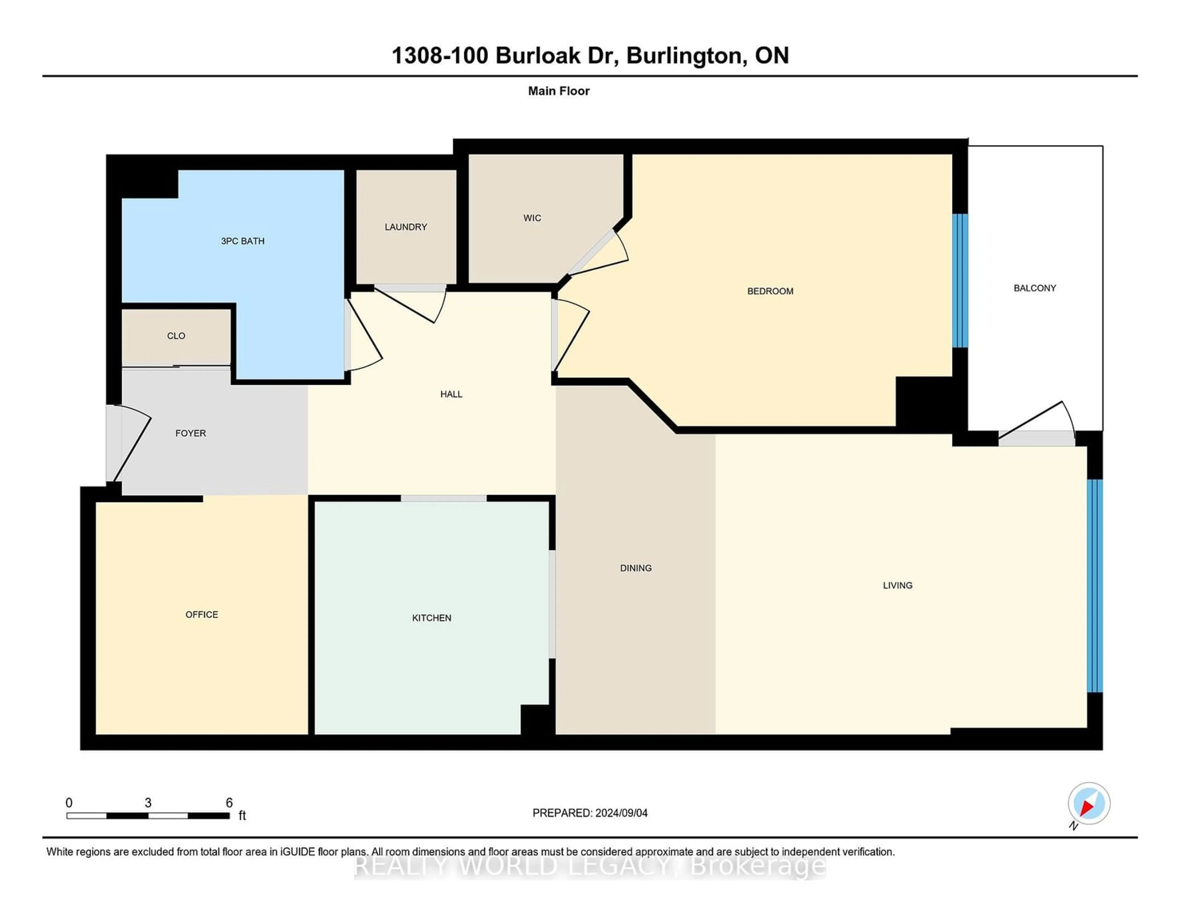 Floor plan for 100 Burloak Dr #1308, Burlington Ontario L7L 6P6