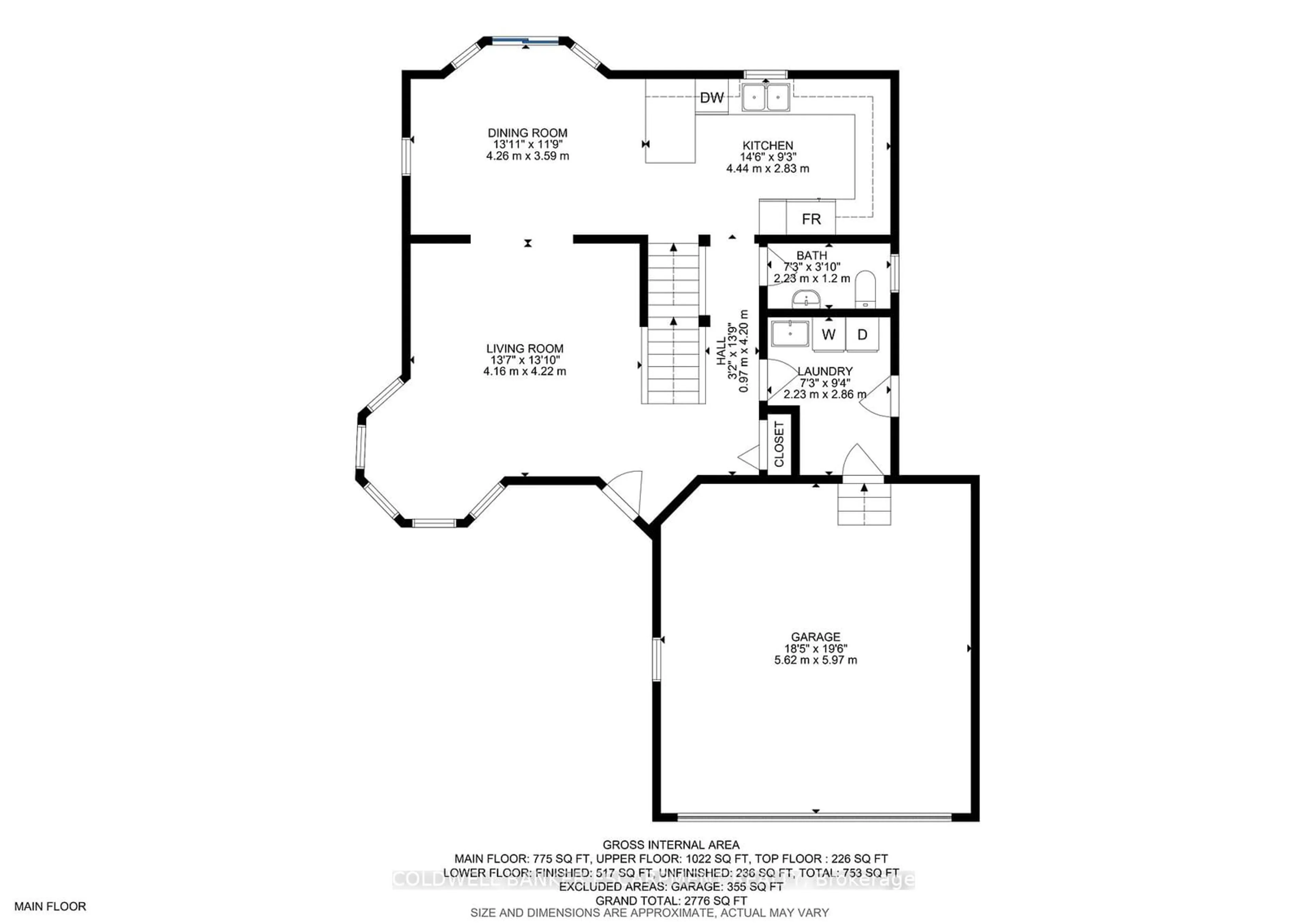 Floor plan for 121 Dairy Dr, Halton Hills Ontario L7J 2X8