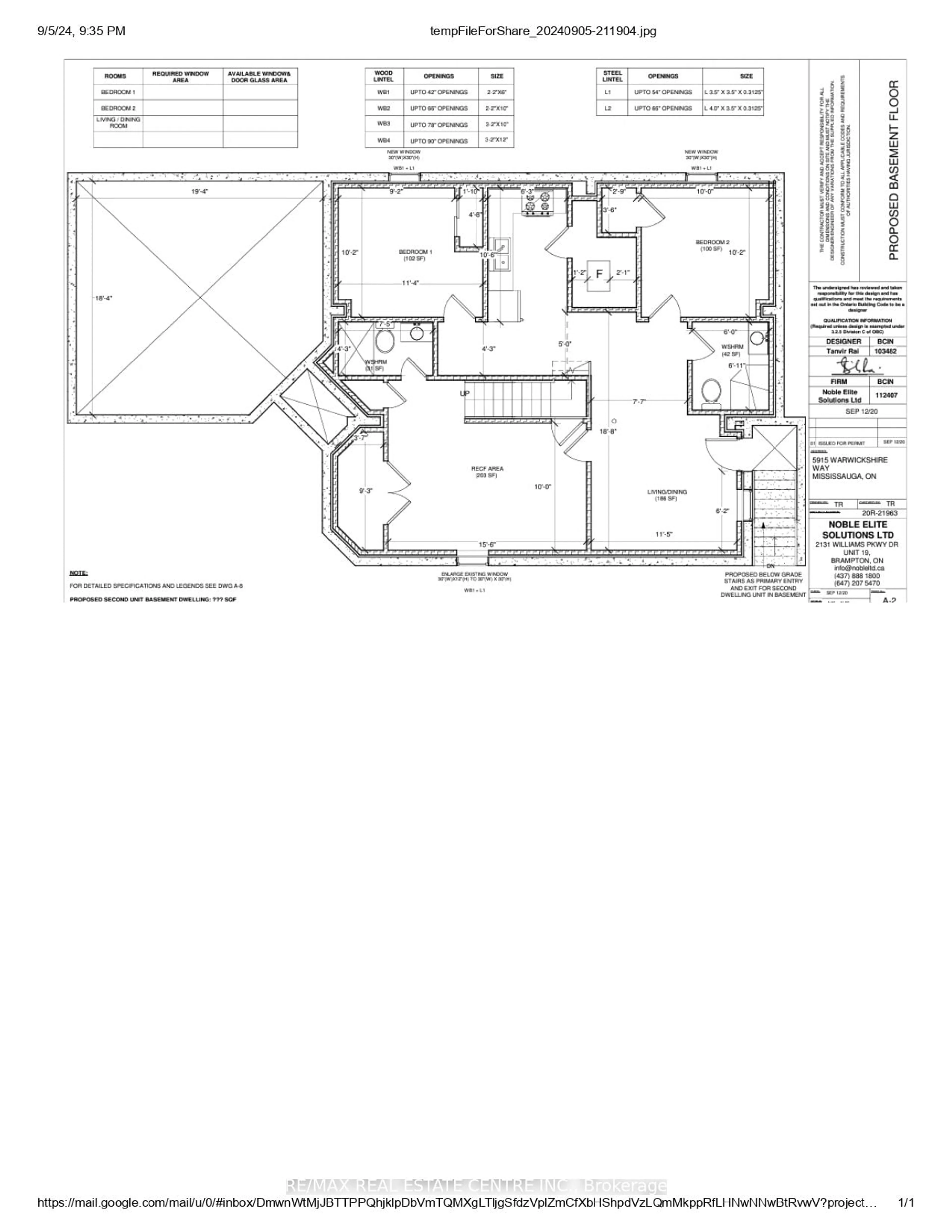 Floor plan for 5195 Warwickshire Way, Mississauga Ontario L5V 1N5