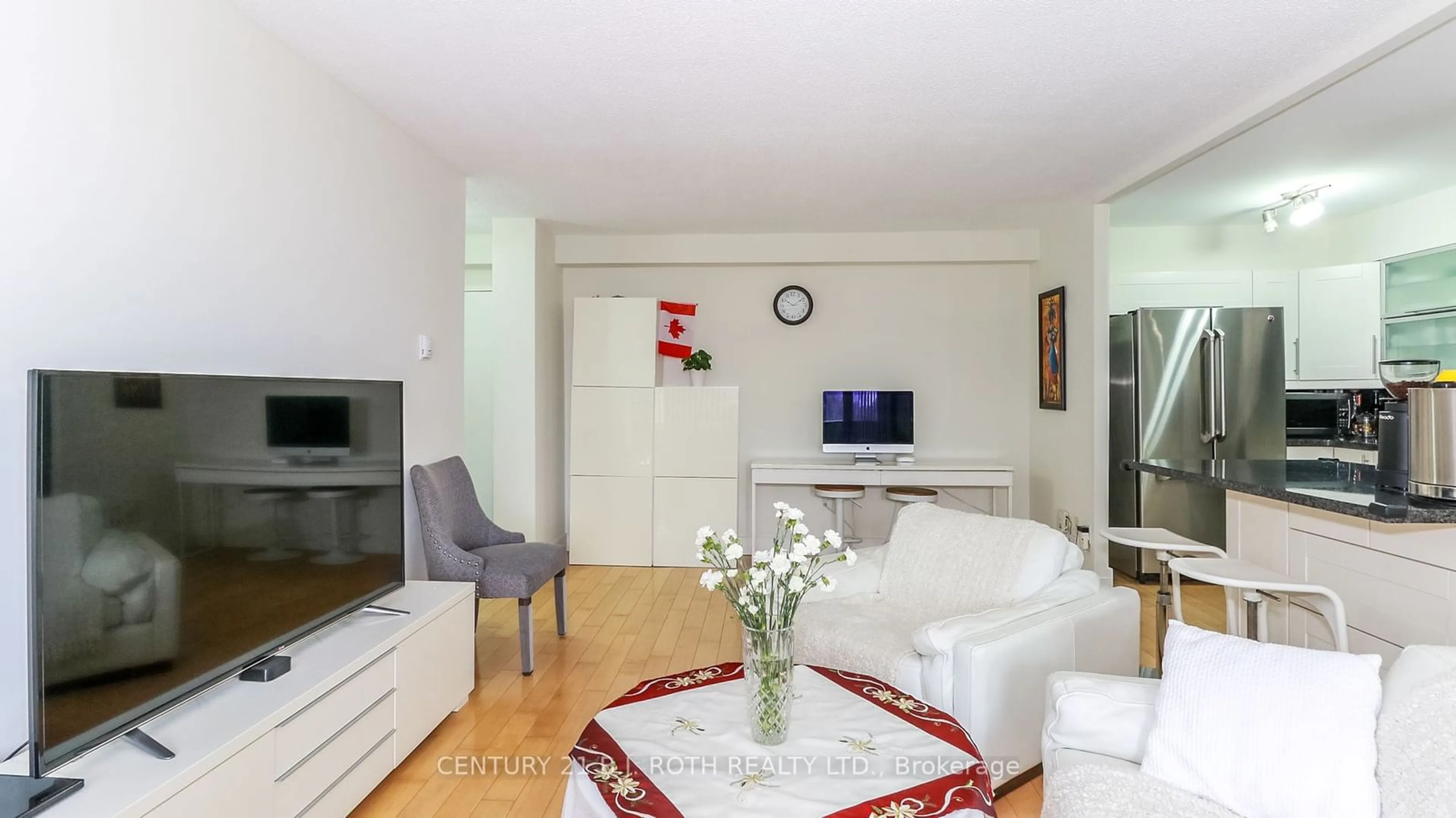 Living room, wood floors for 420 Mill Rd #412, Toronto Ontario M9C 1Z1