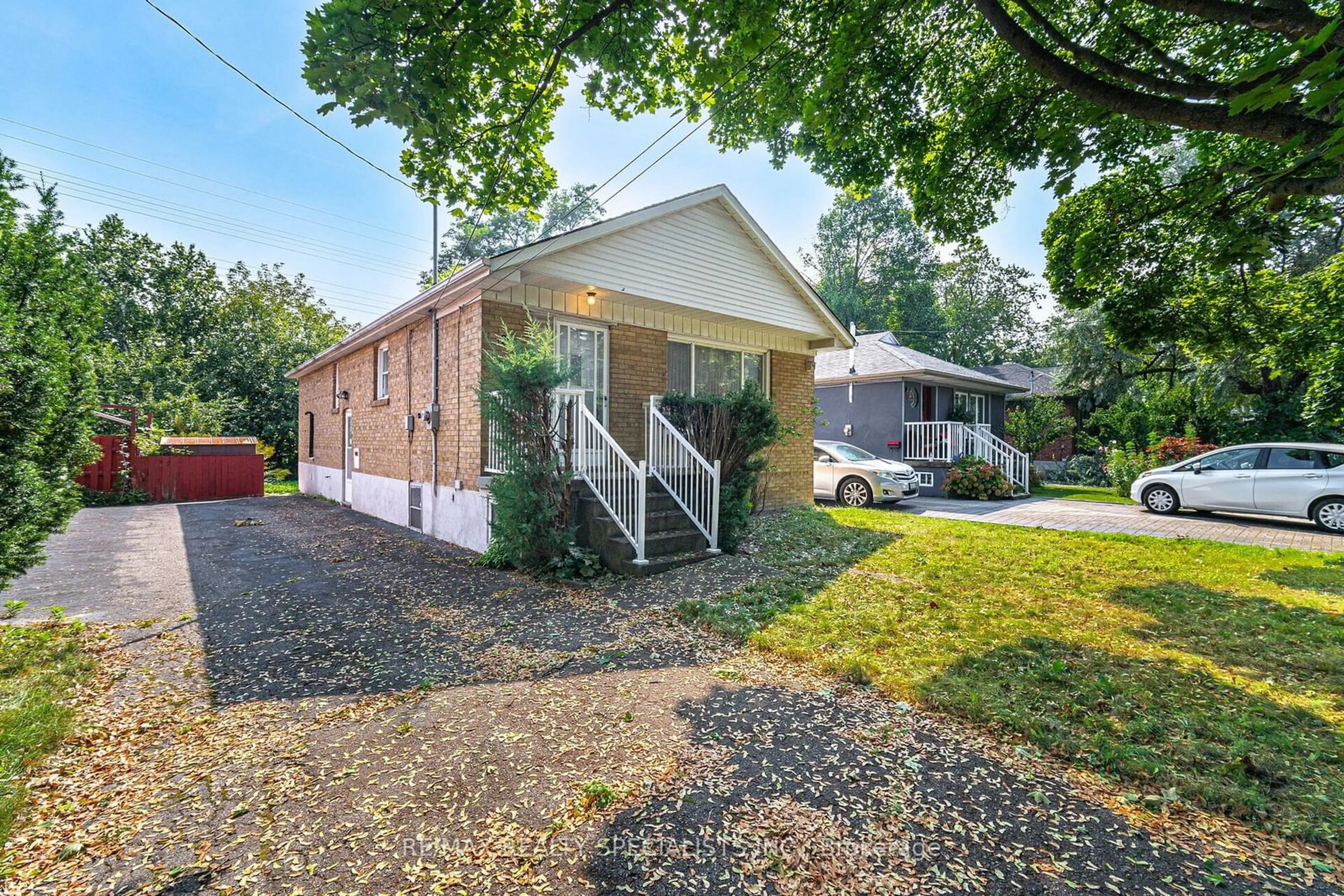 A pic from exterior of the house or condo, the fenced backyard for 29 Cedarcrest Dr, Toronto Ontario M9A 2V4