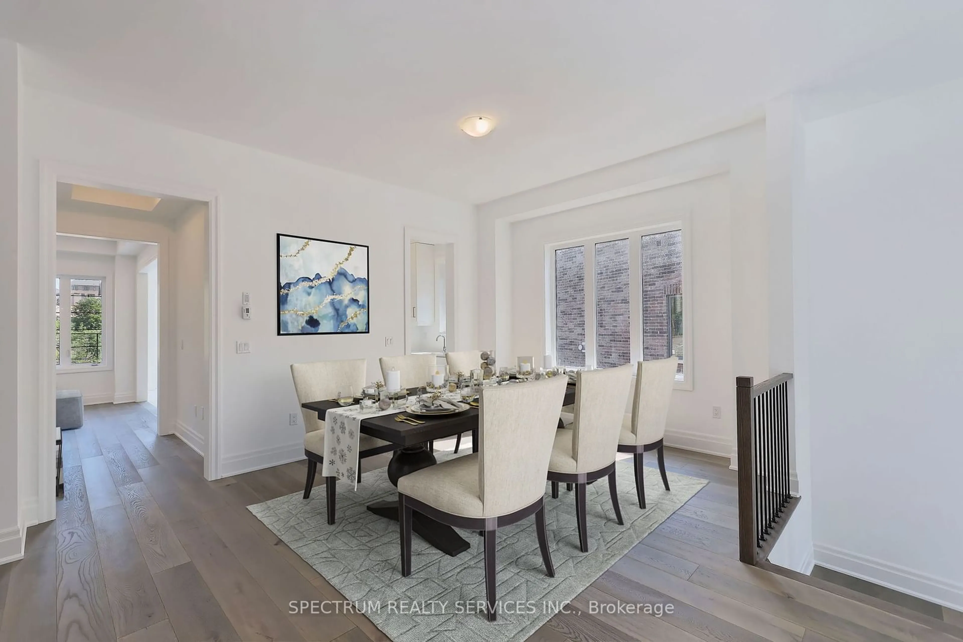 Dining room, wood floors, mountain for 19 Swamp Sparrow Crt, Caledon Ontario L7C 4M7