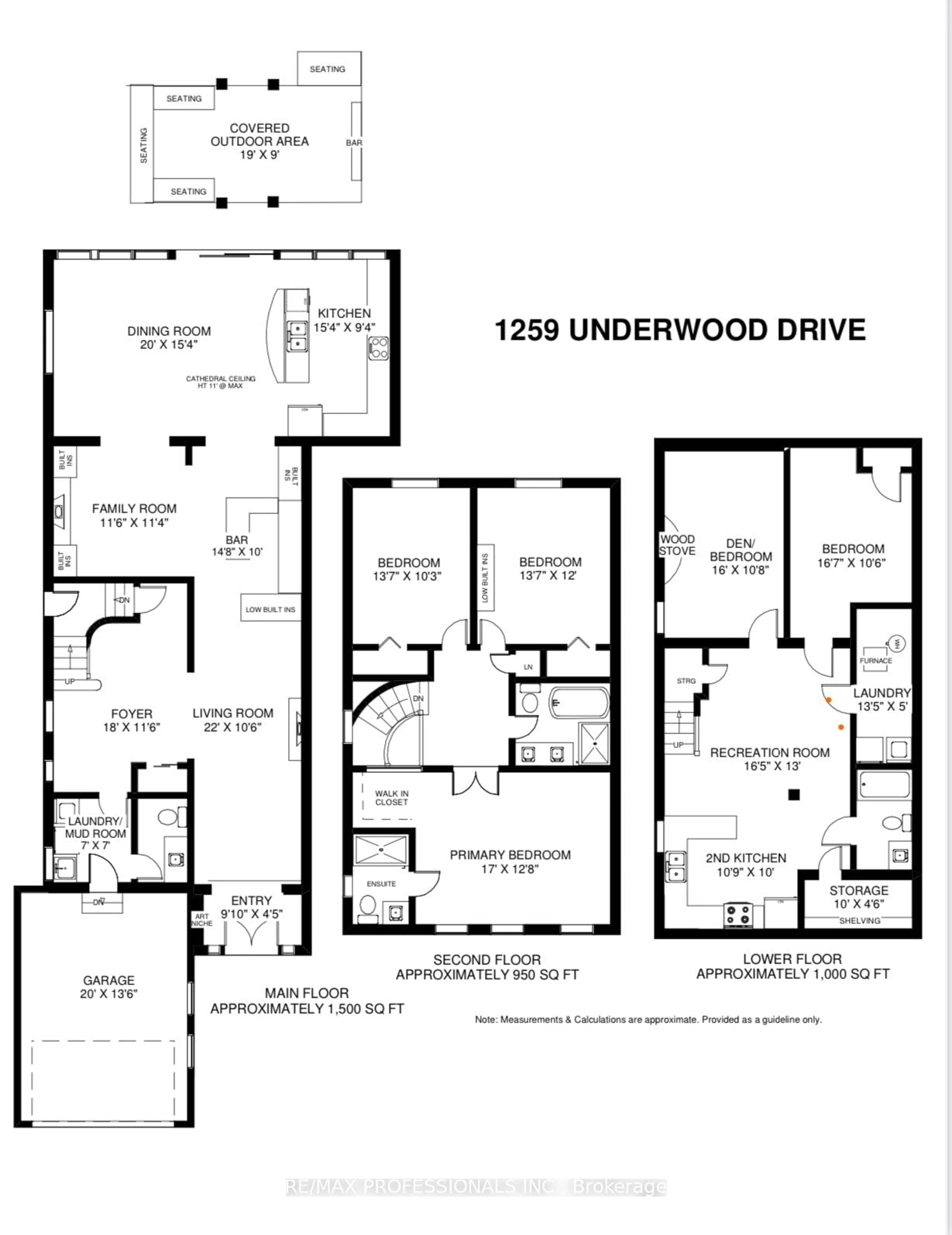 Floor plan for 1259 Underwood Dr, Mississauga Ontario L4W 3M9