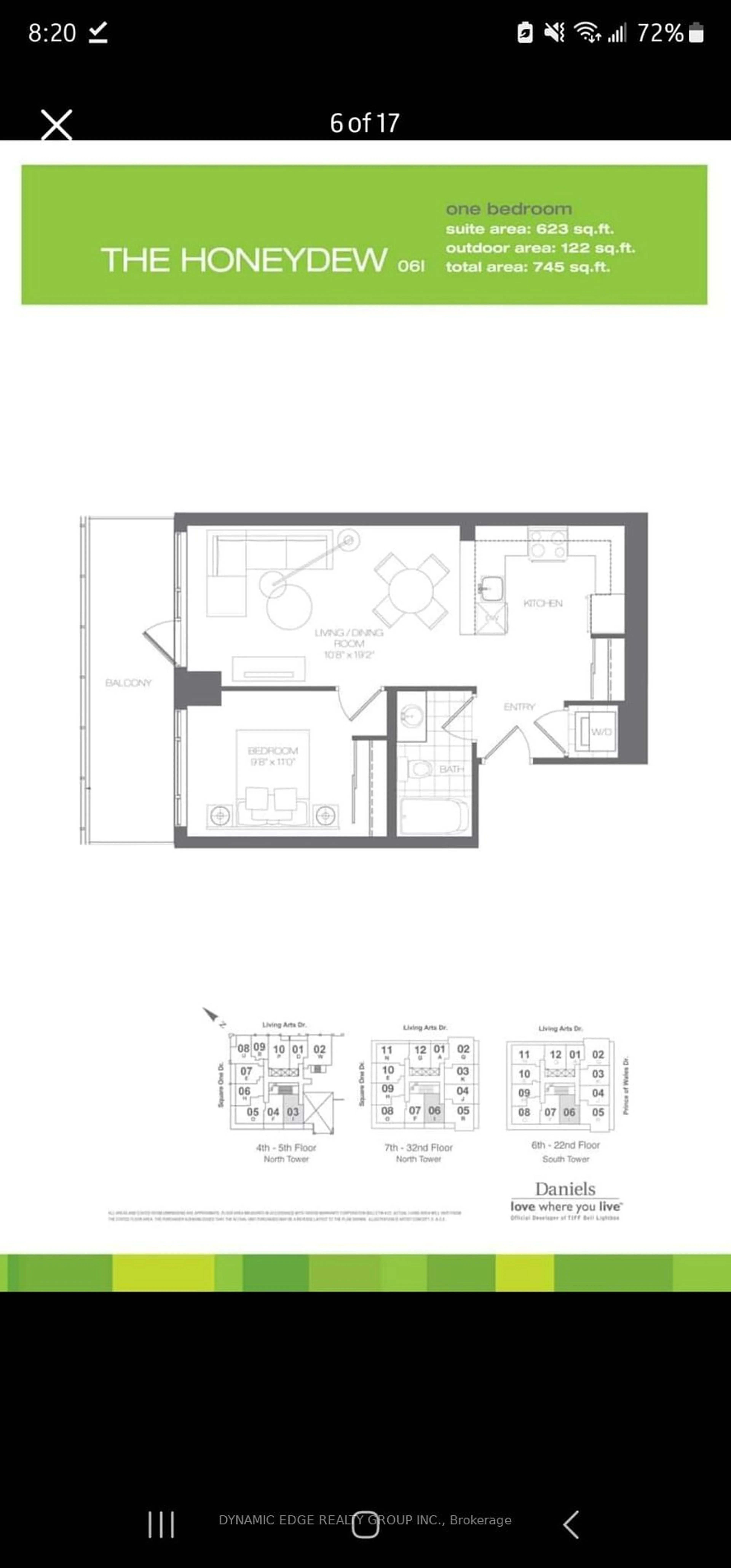 Floor plan for 360 Square One Dr #1006, Mississauga Ontario L5B 0G7