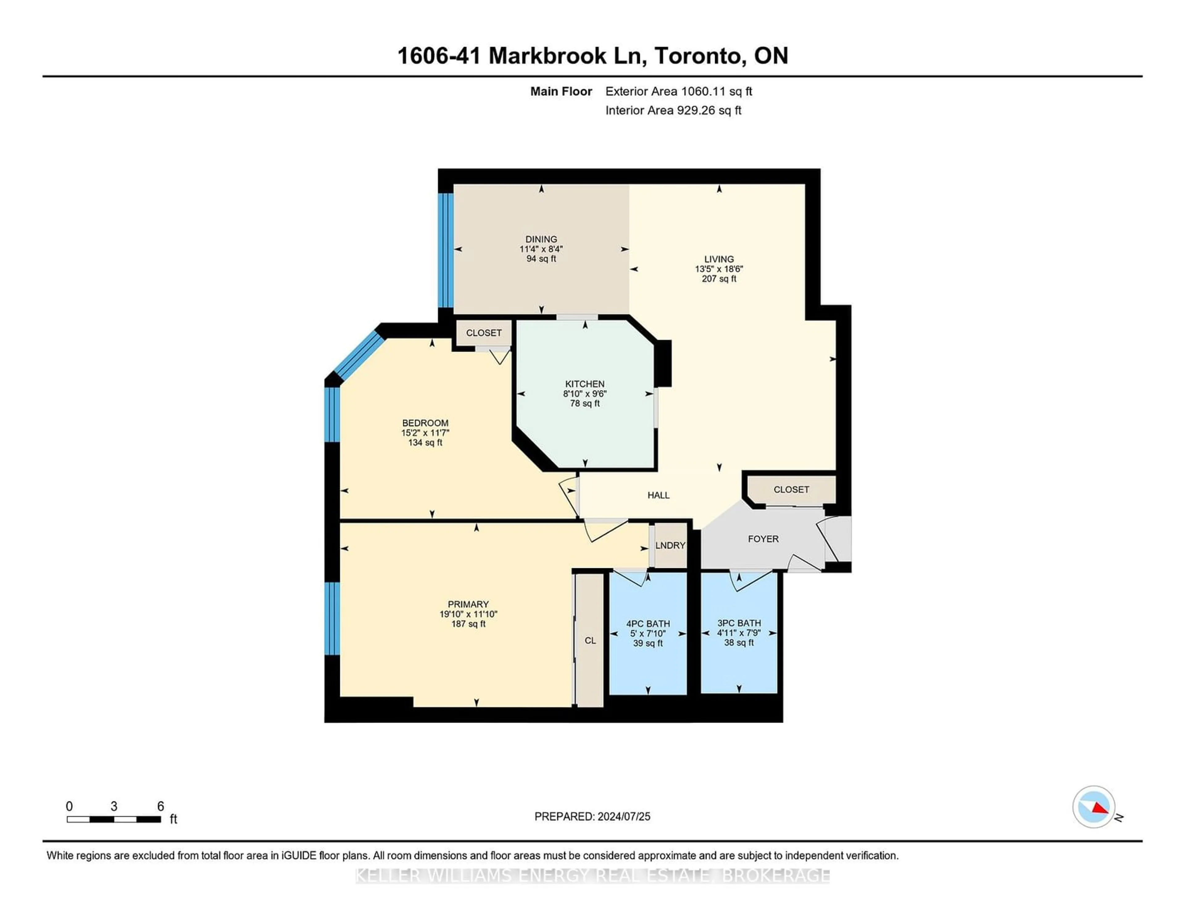 Floor plan for 41 Markbrook Lane #1606, Toronto Ontario M9V 5E6