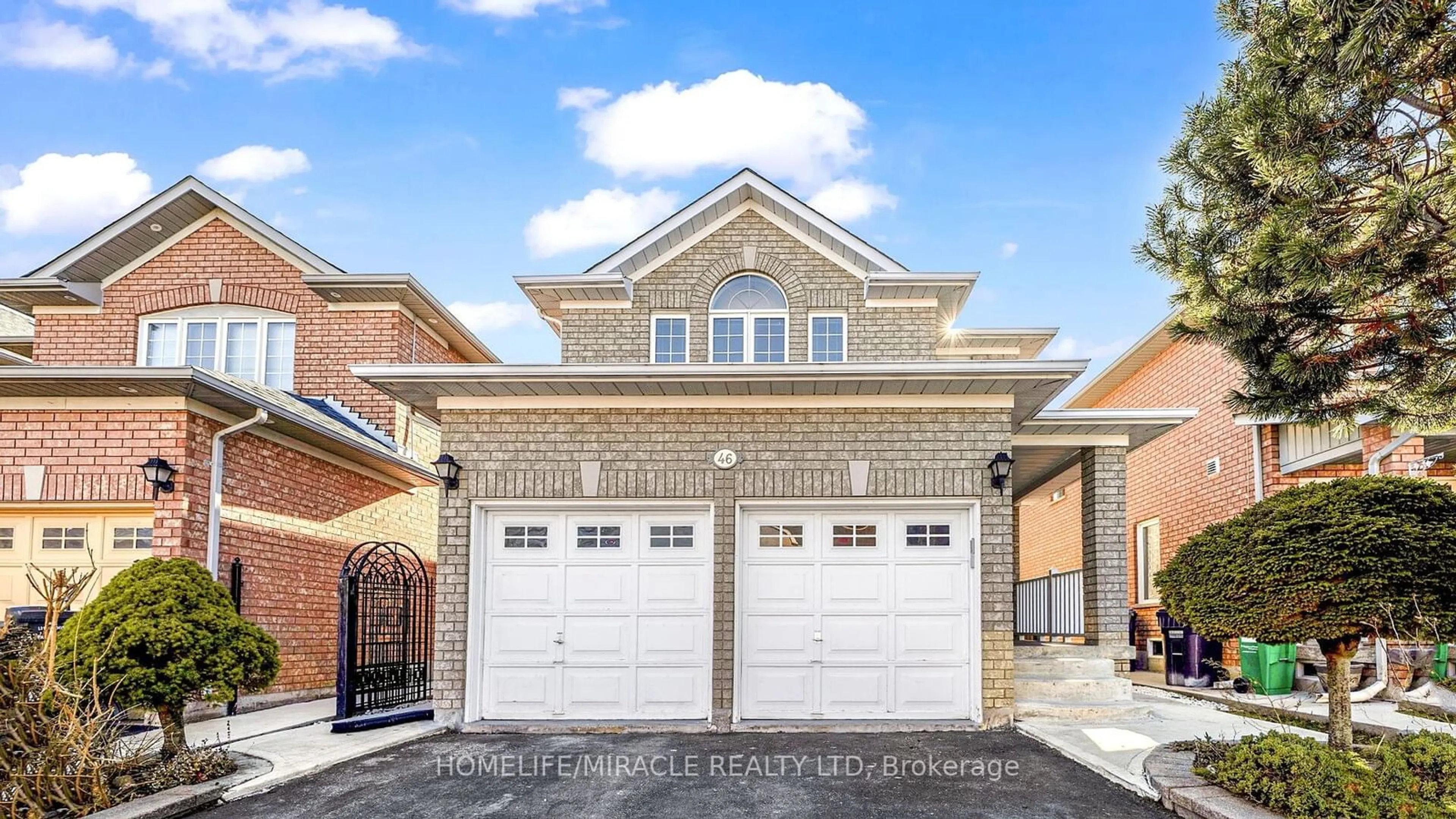 Home with brick exterior material for 46 Velvet Grass Lane, Brampton Ontario L6R 1W1