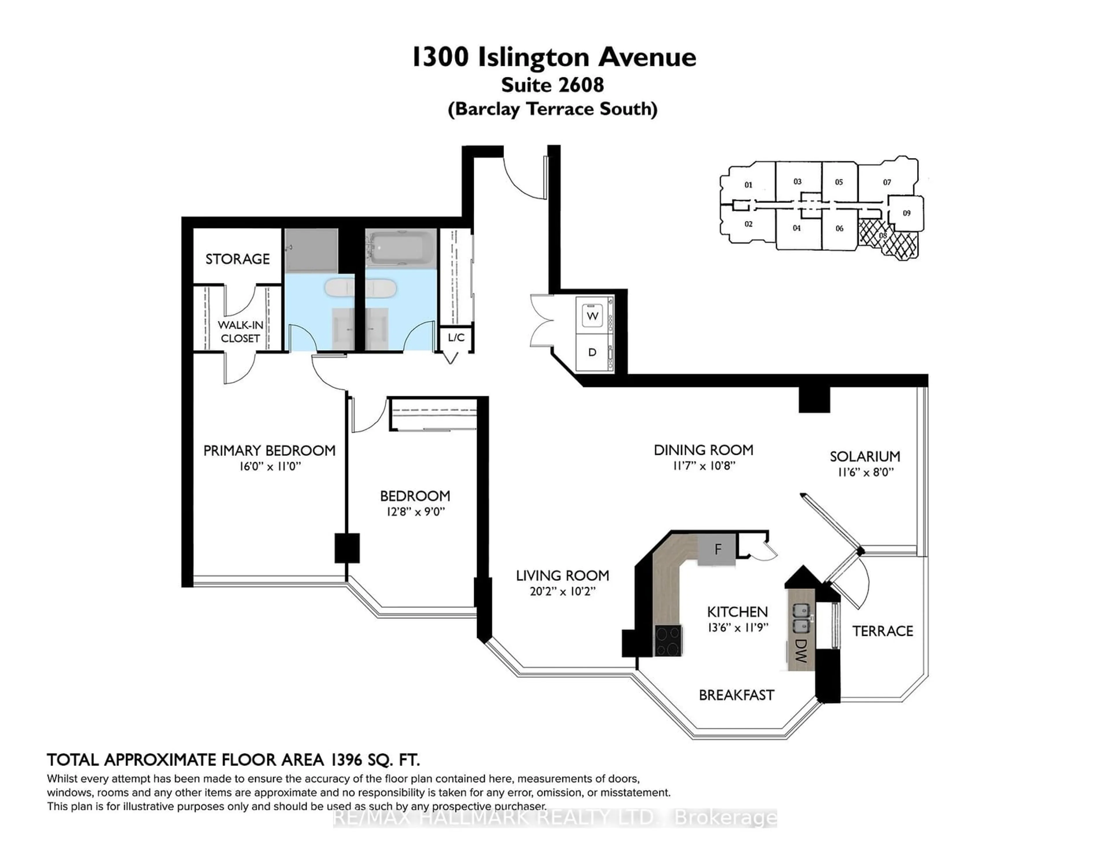 Floor plan for 1300 Islington Ave #2608, Toronto Ontario M9A 5C4