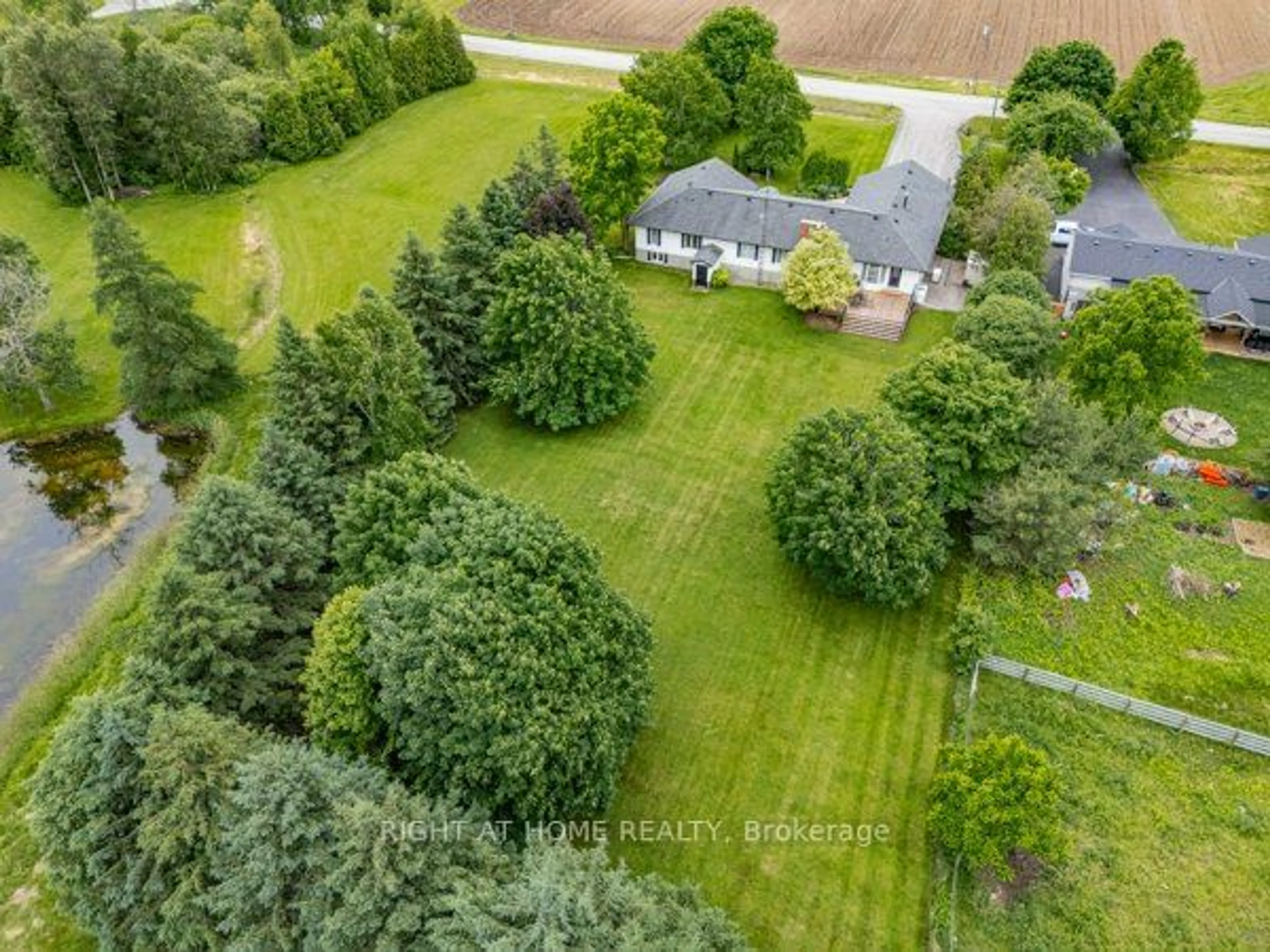 A pic from outside/outdoor area/front of a property/back of a property/a pic from drone, forest/trees view for 7385 Milburough Line, Milton Ontario L0P 1B0