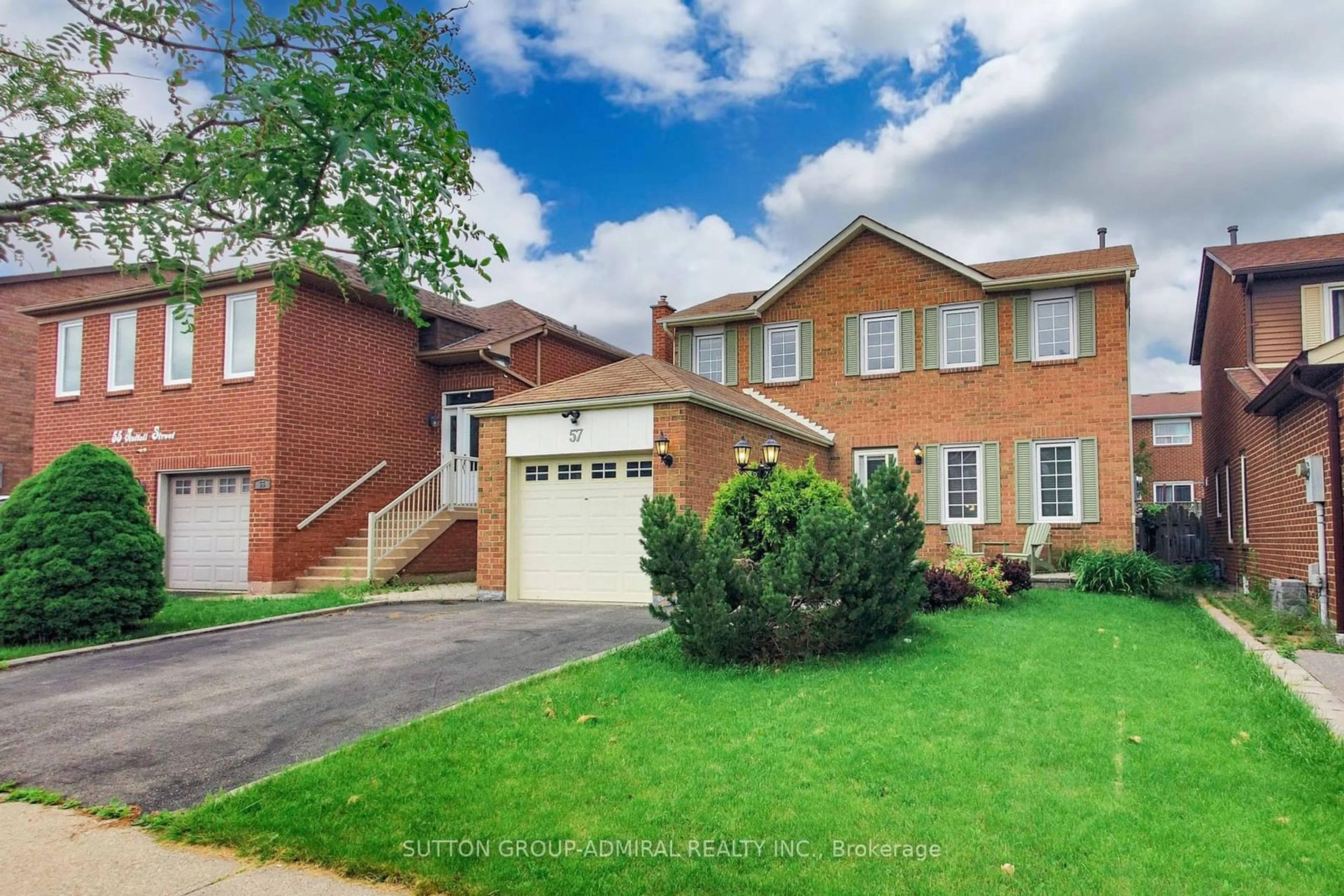 A pic from exterior of the house or condo, the street view for 57 Nuttall St, Brampton Ontario L6S 4V1