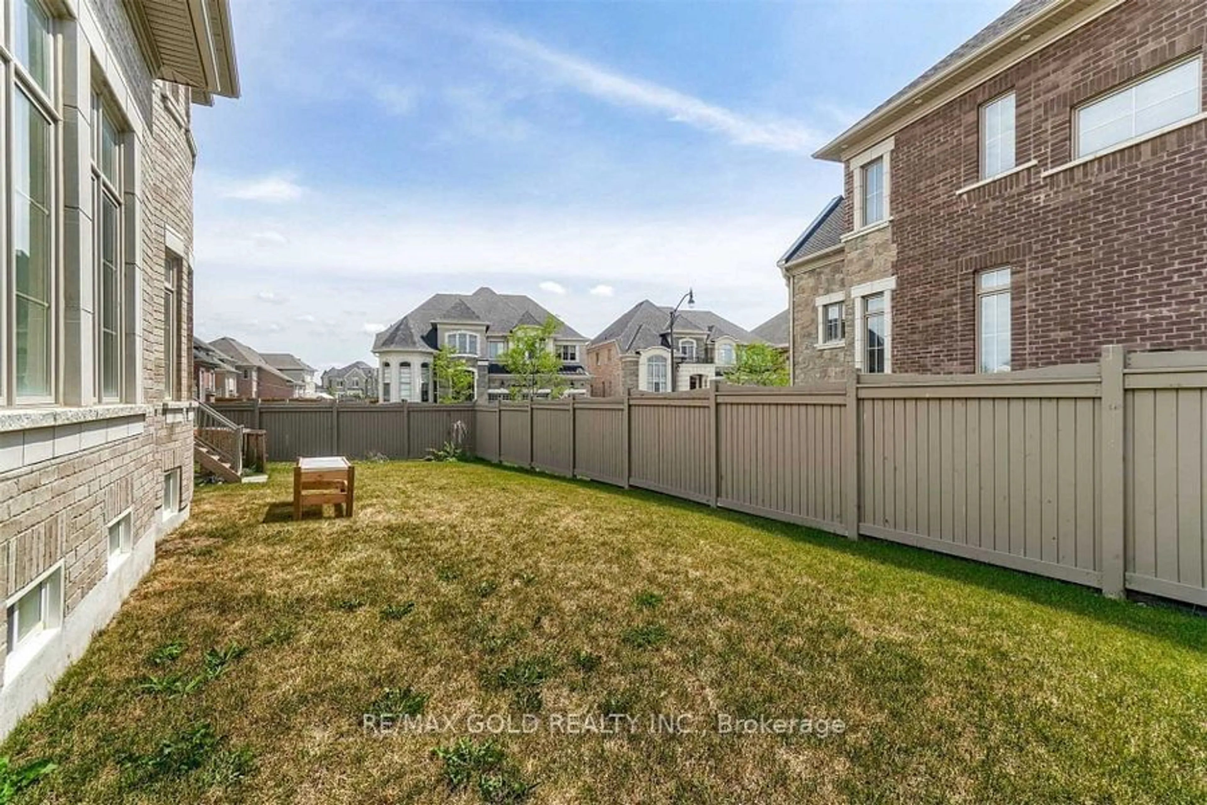 Patio, the fenced backyard for 7 Evermeek Rd, Brampton Ontario L6P 0V2