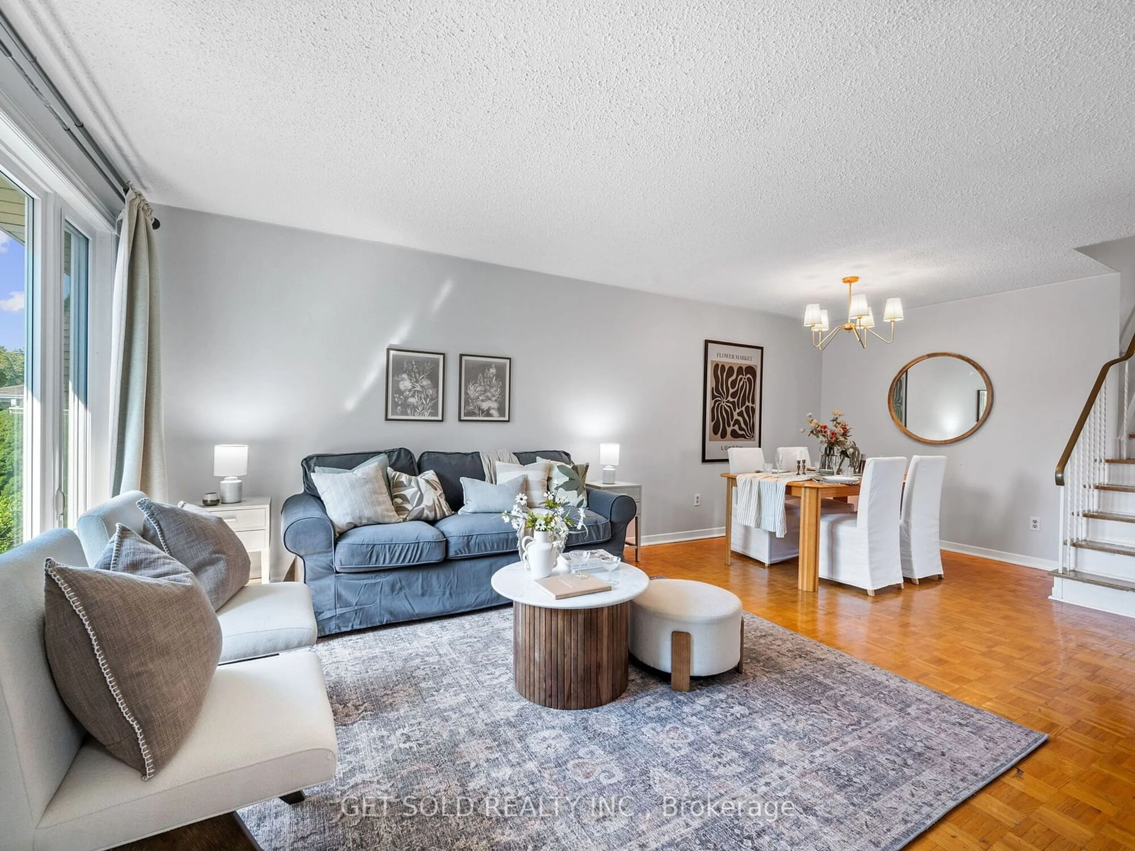 Living room, wood floors for 35 Hepworth Dr, Toronto Ontario M9R 3W1