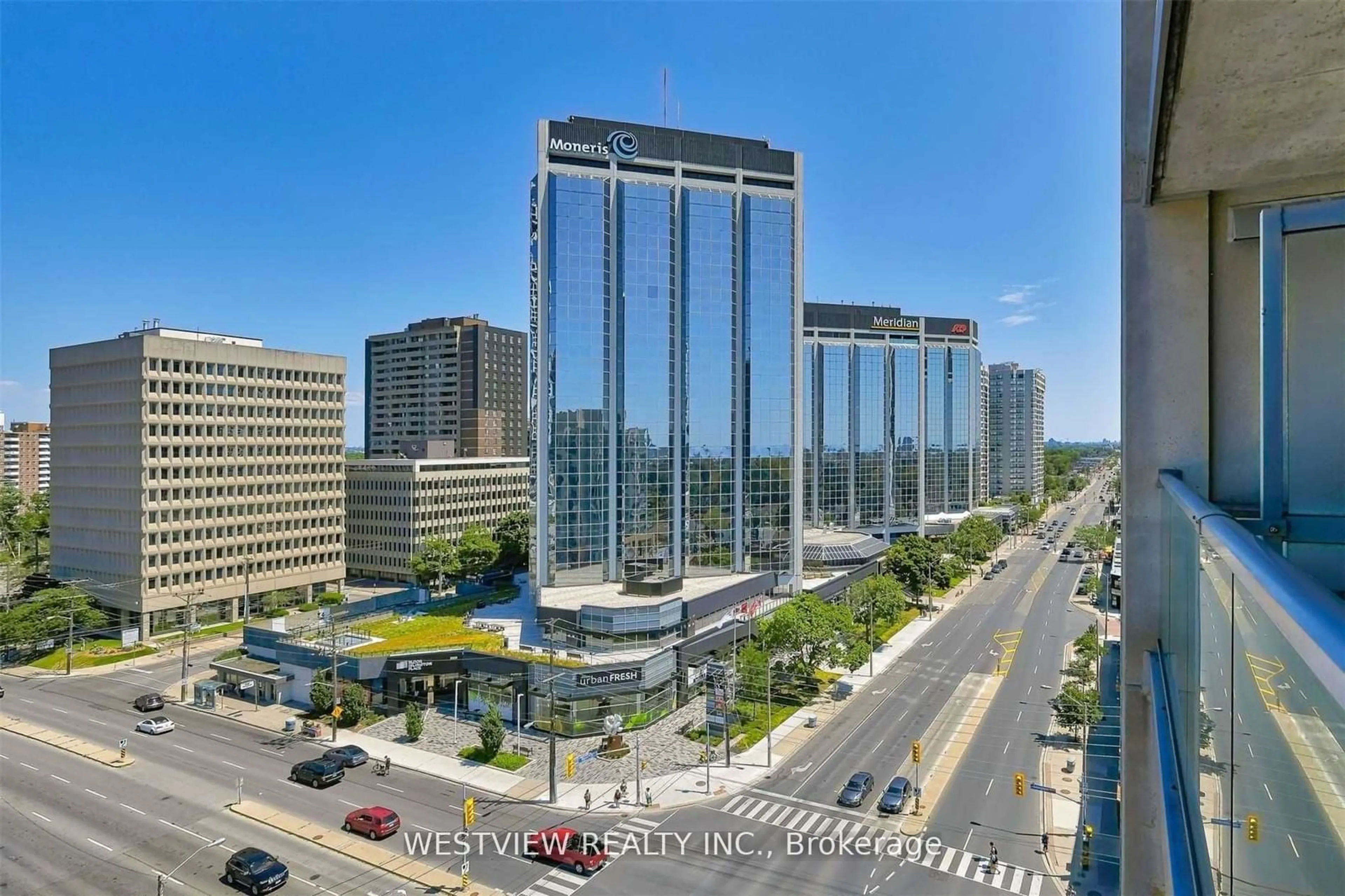 A pic from exterior of the house or condo, the view of city buildings for 3391 Bloor St #1005, Toronto Ontario M8X 1G3