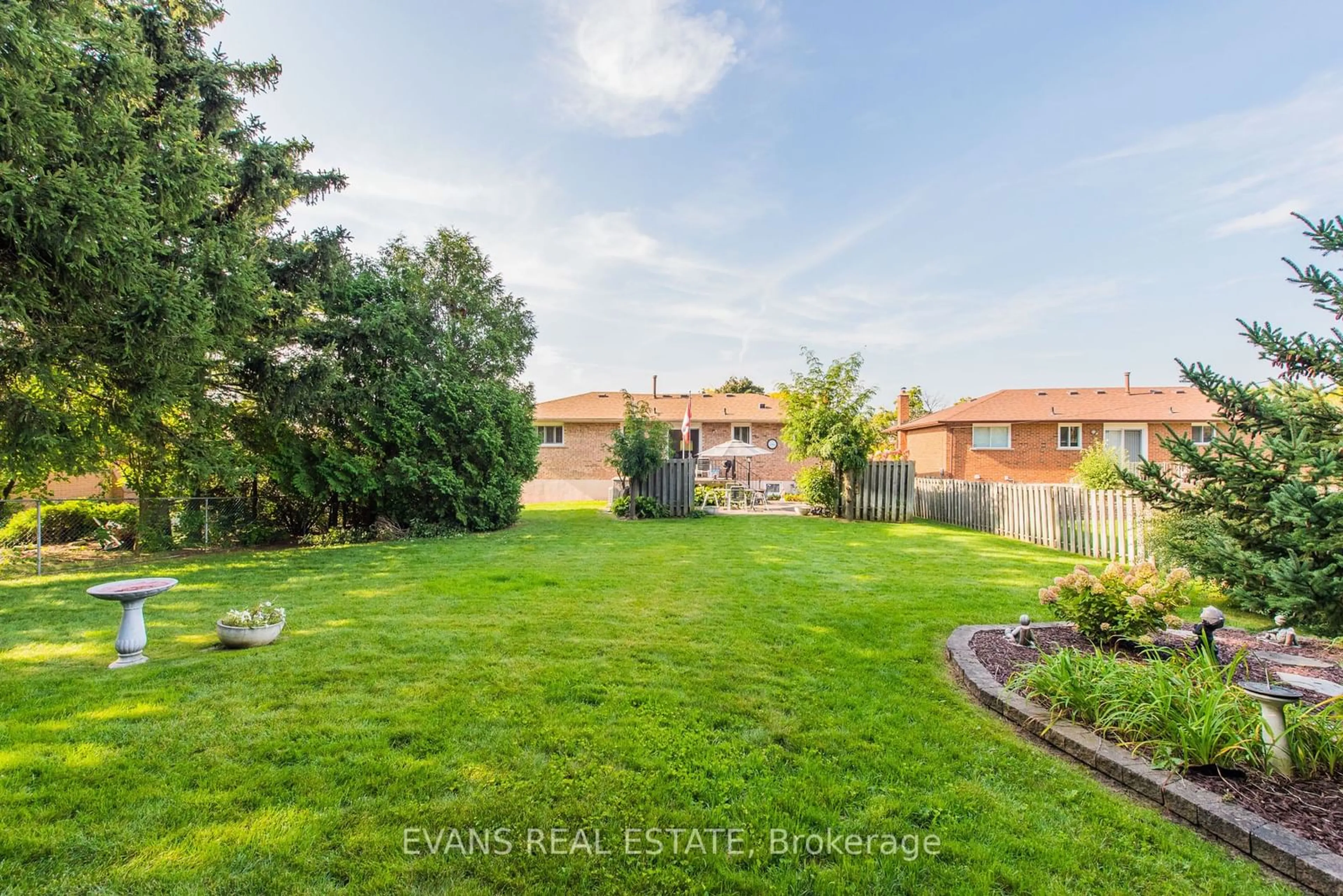 Patio, the fenced backyard for 19 Meadowland Gate, Brampton Ontario L6W 3N8