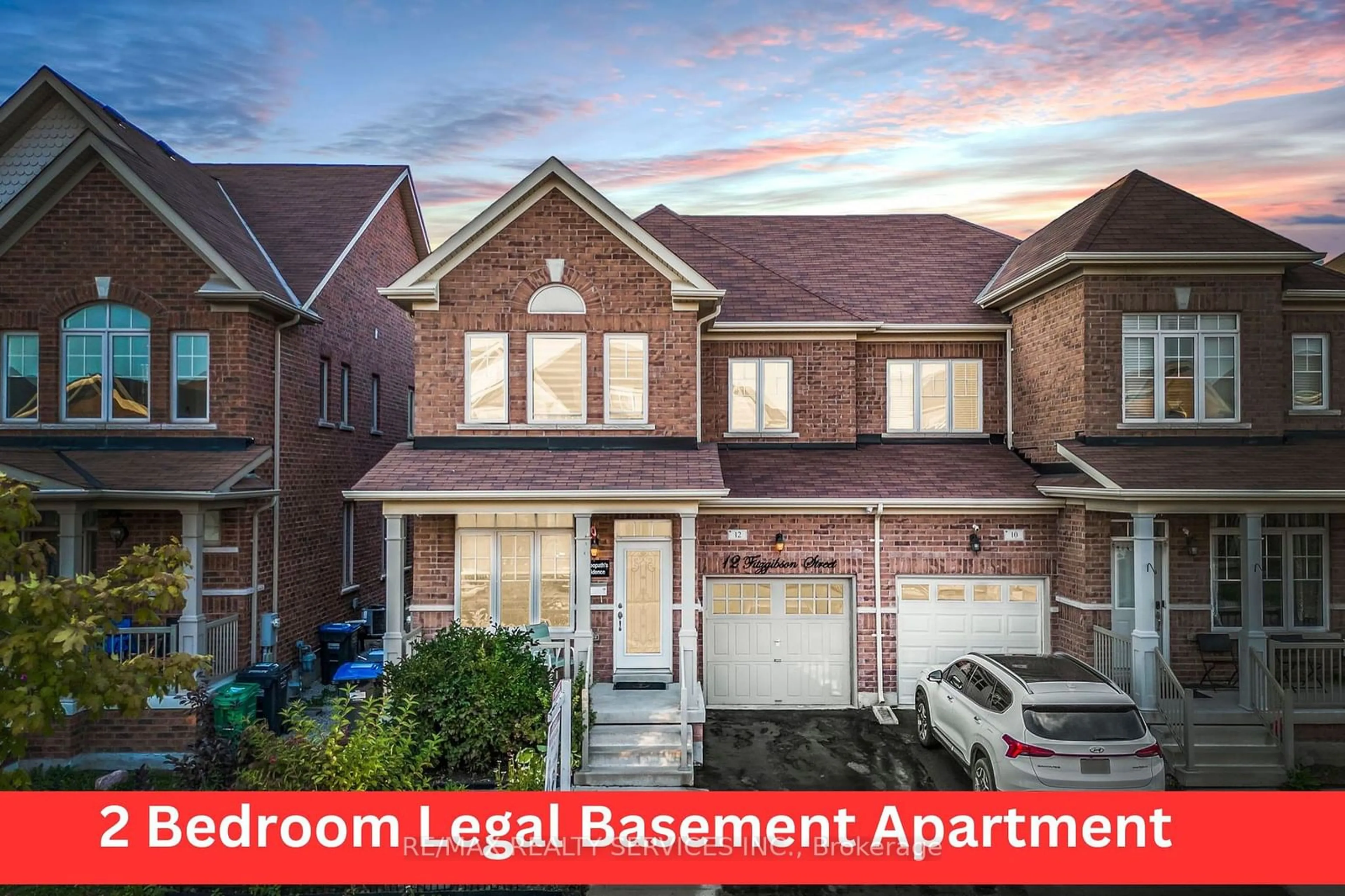 Home with brick exterior material for 12 Fitzgibson St, Brampton Ontario L6Y 5Y5