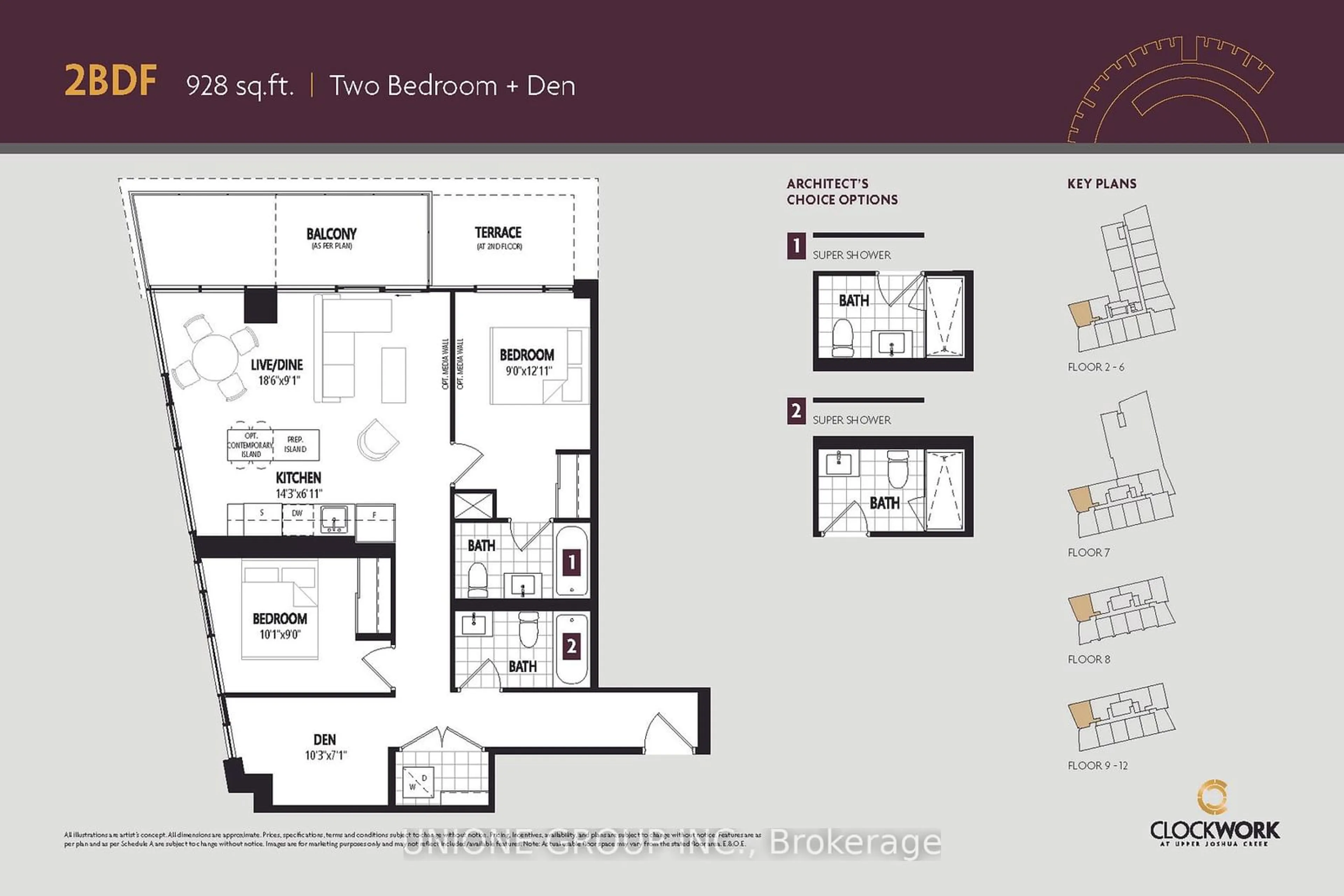 Floor plan for 1415 Dundas St #1209, Oakville Ontario L6H 7G1