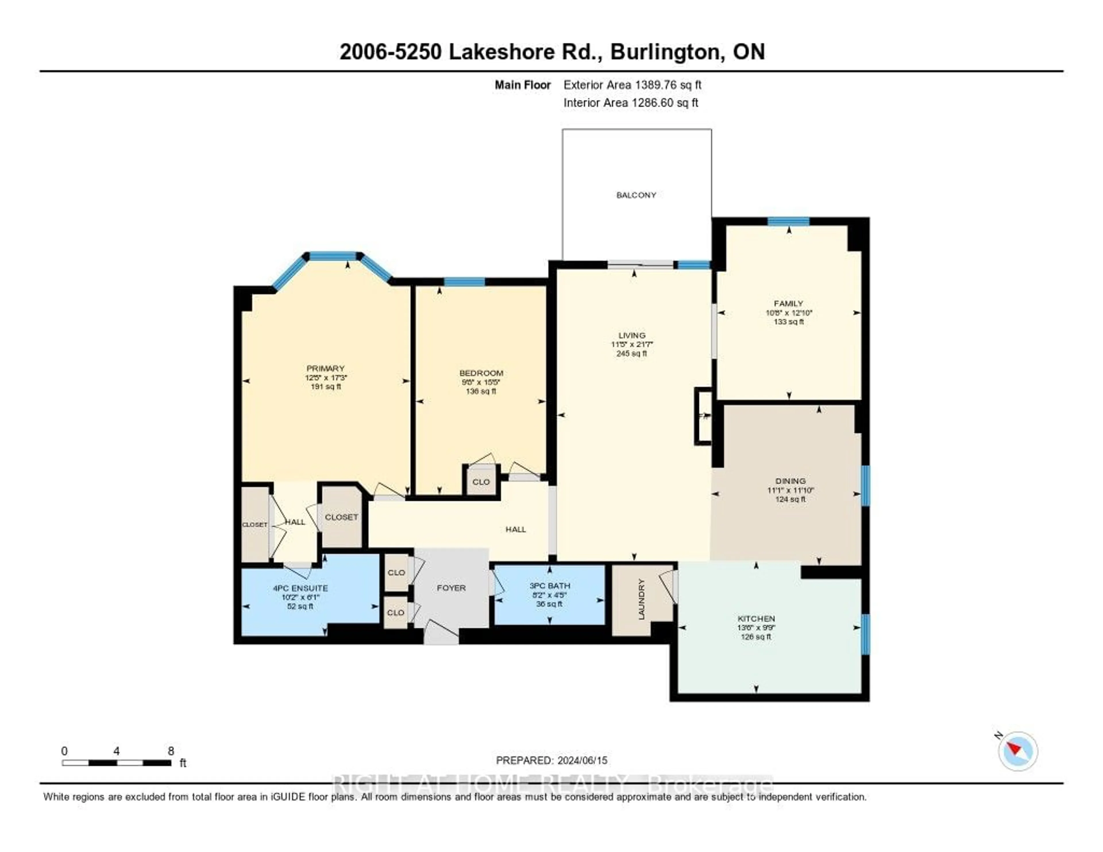 Floor plan for 5250 LAKESHORE RD. Rd #2006, Burlington Ontario L7L 5L2