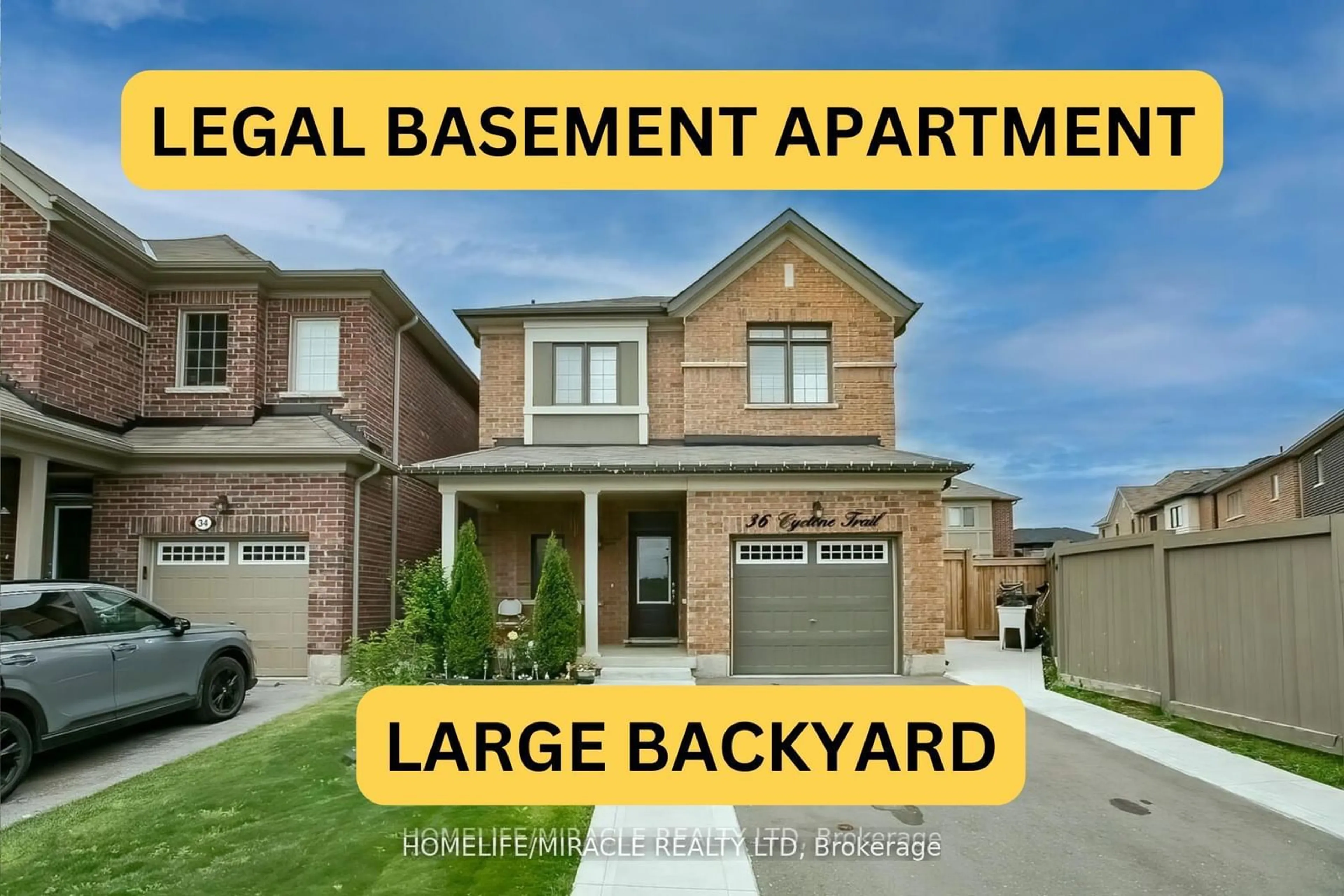 Home with brick exterior material for 36 Cyclone Tr, Brampton Ontario L7A 5E7