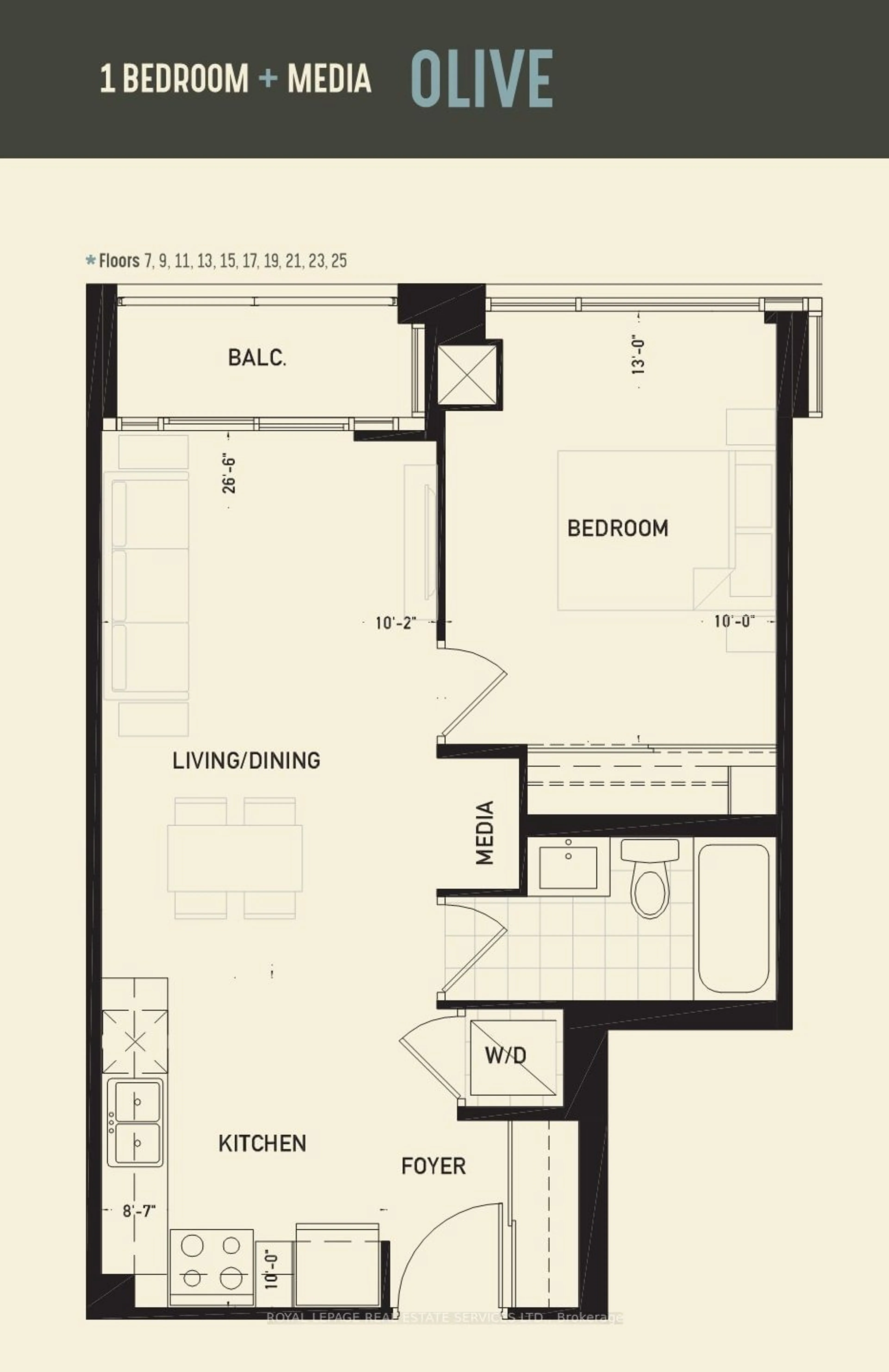 Floor plan for 297 Oak Walk Dr #1302, Oakville Ontario L6H 3R6