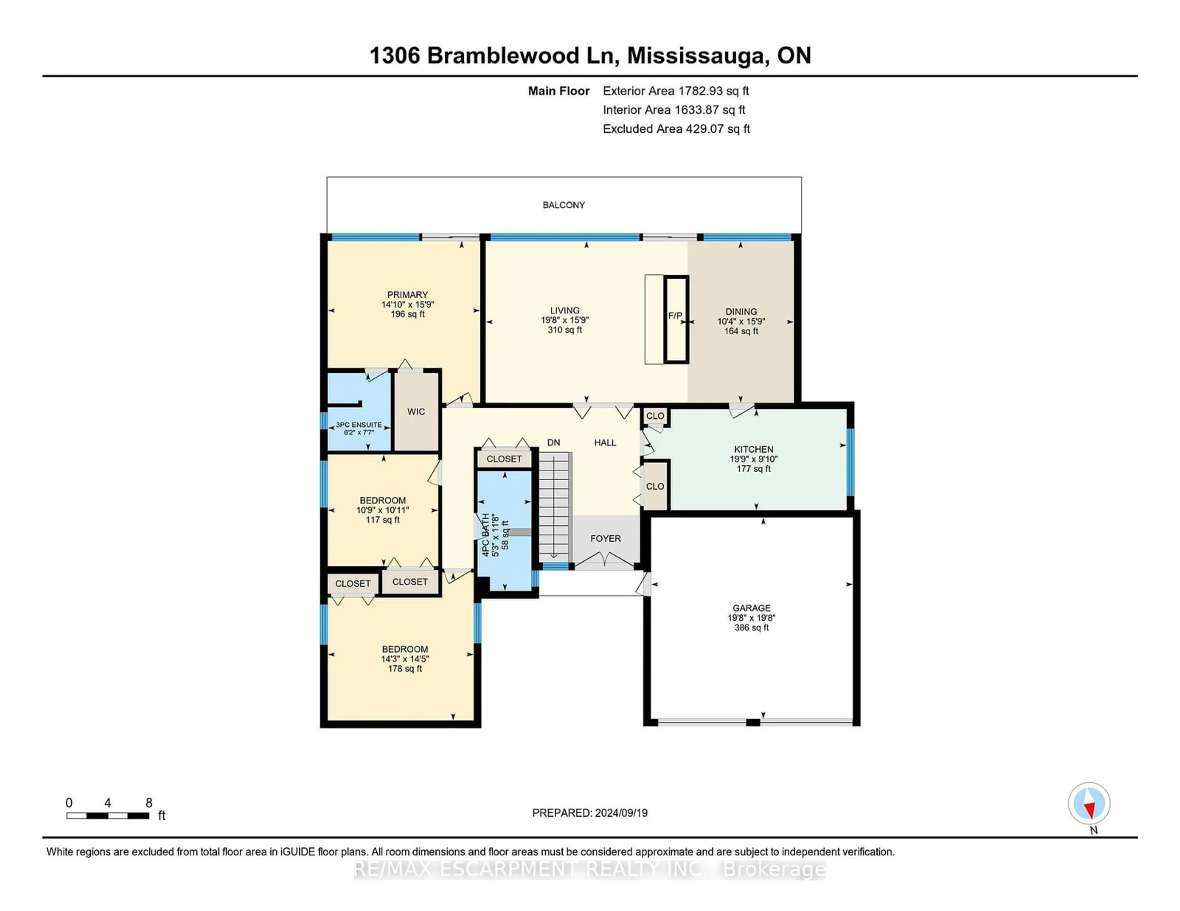 Floor plan for 1306 BRAMBLEWOOD Lane, Mississauga Ontario L5H 1M1