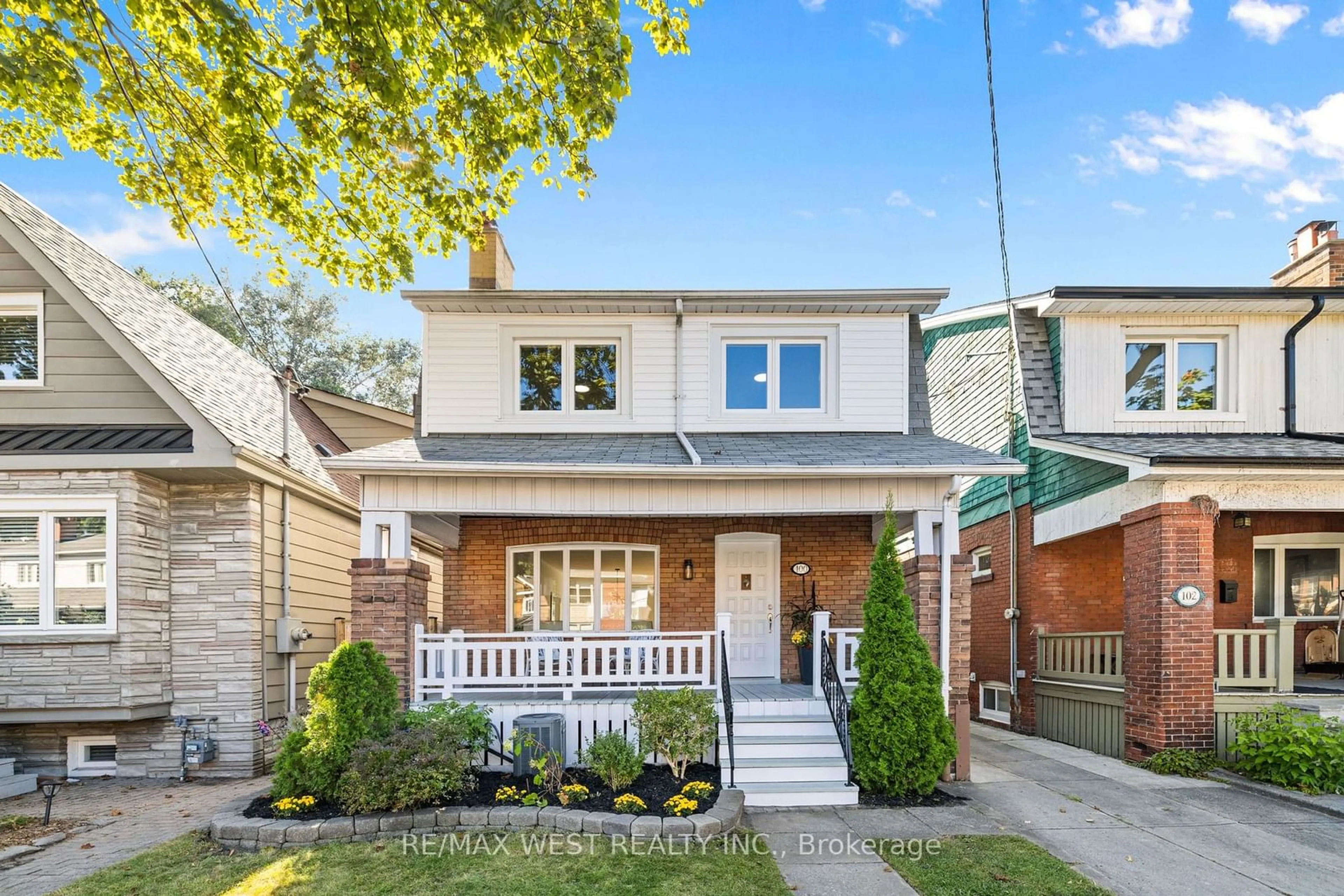 Home with brick exterior material for 100 Runnymede Rd, Toronto Ontario M6S 2Y3