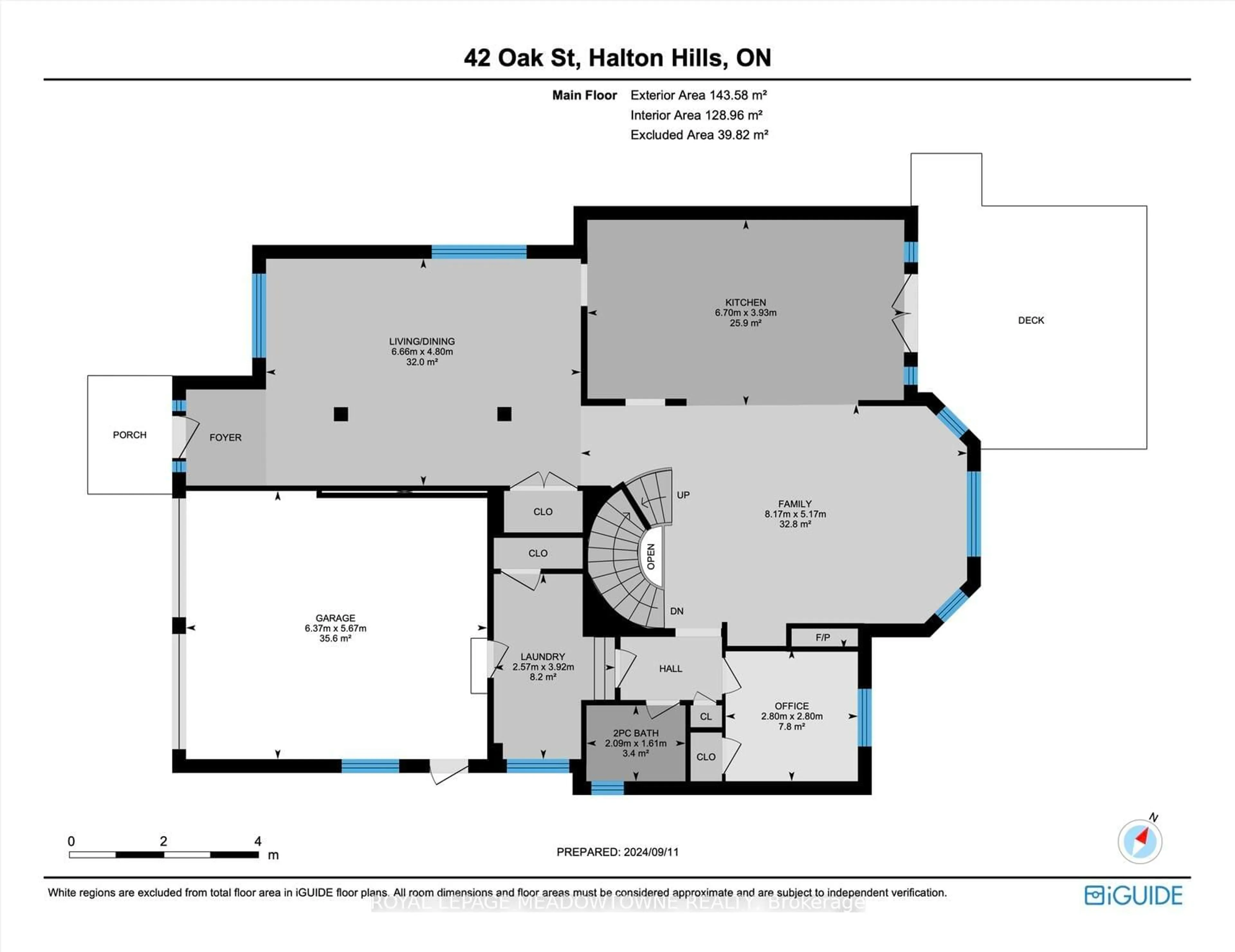 Floor plan for 42 Oak St, Halton Hills Ontario L7G 5W8