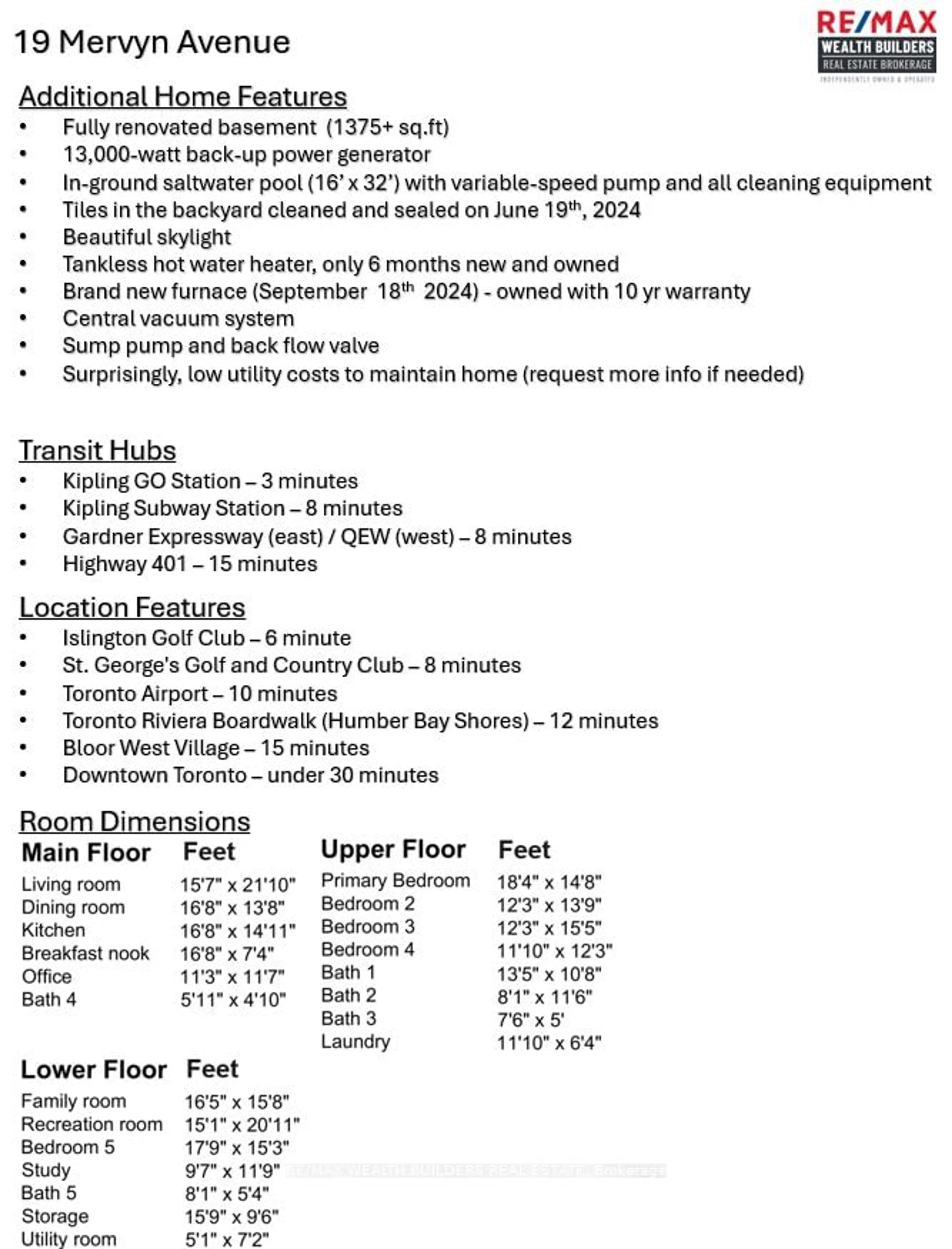 Floor plan for 19 Mervyn Ave, Toronto Ontario M9B 1M9