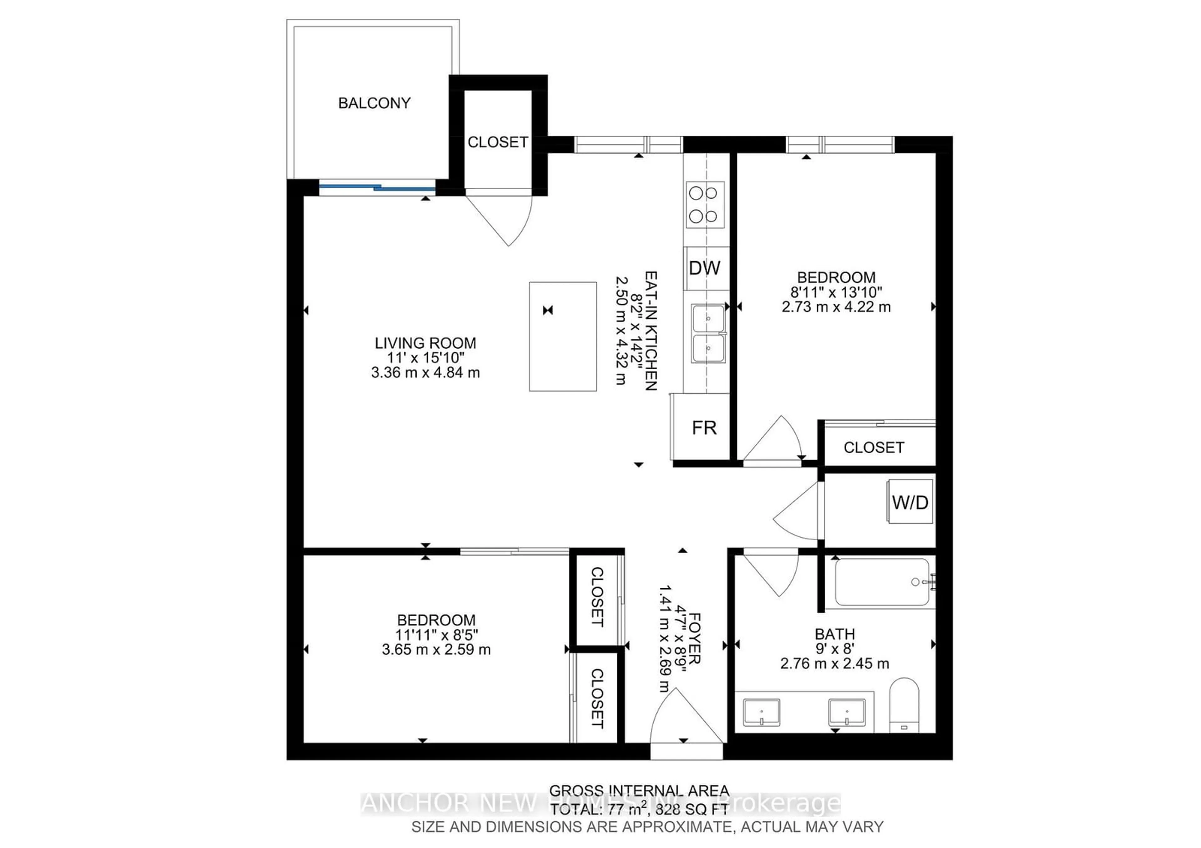 Floor plan for 630 Sauve St #317, Milton Ontario L9T 9A8