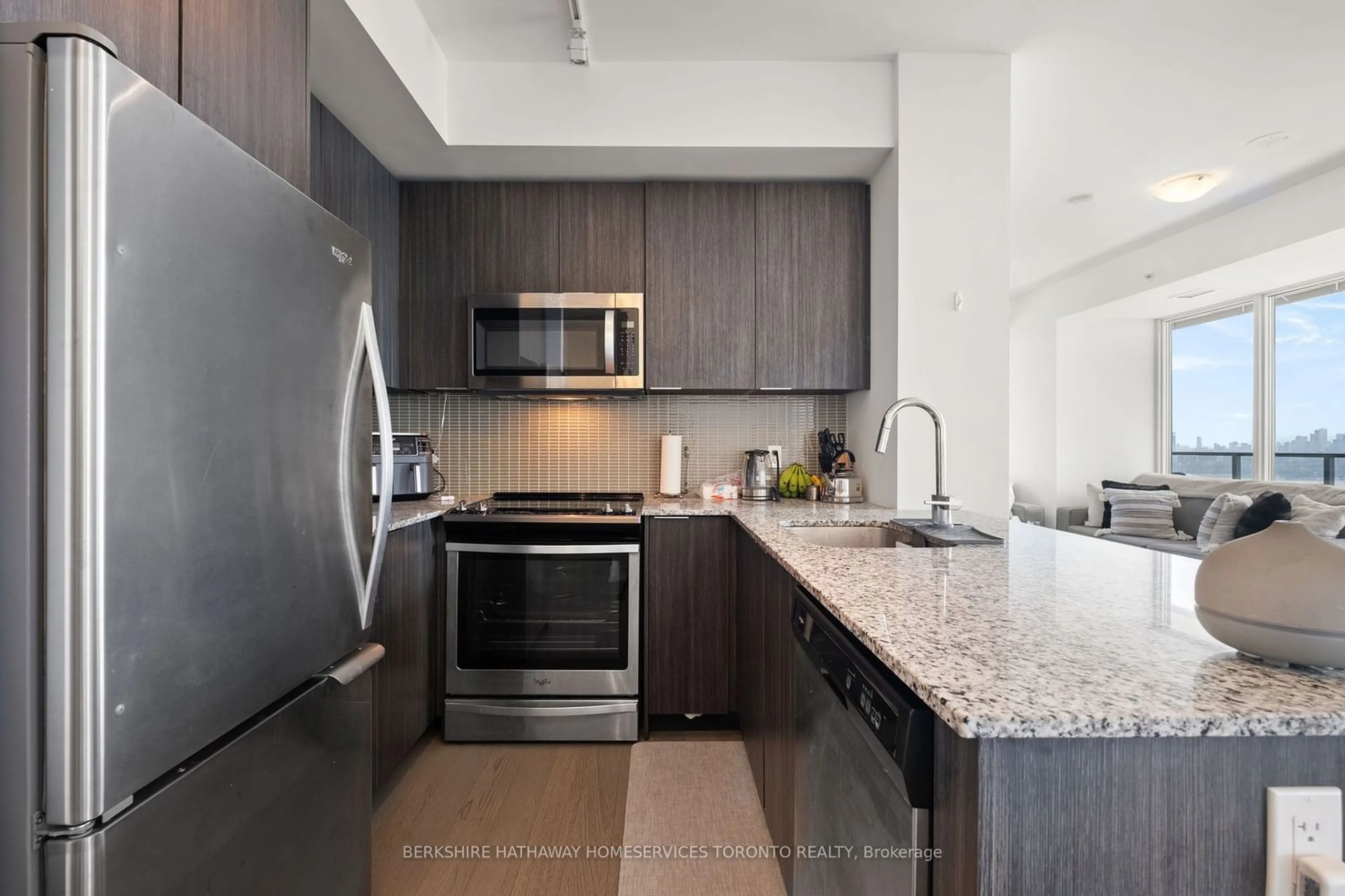 Standard kitchen, wood floors for 30 Shore Breeze Dr #3815, Toronto Ontario M8V 0J1