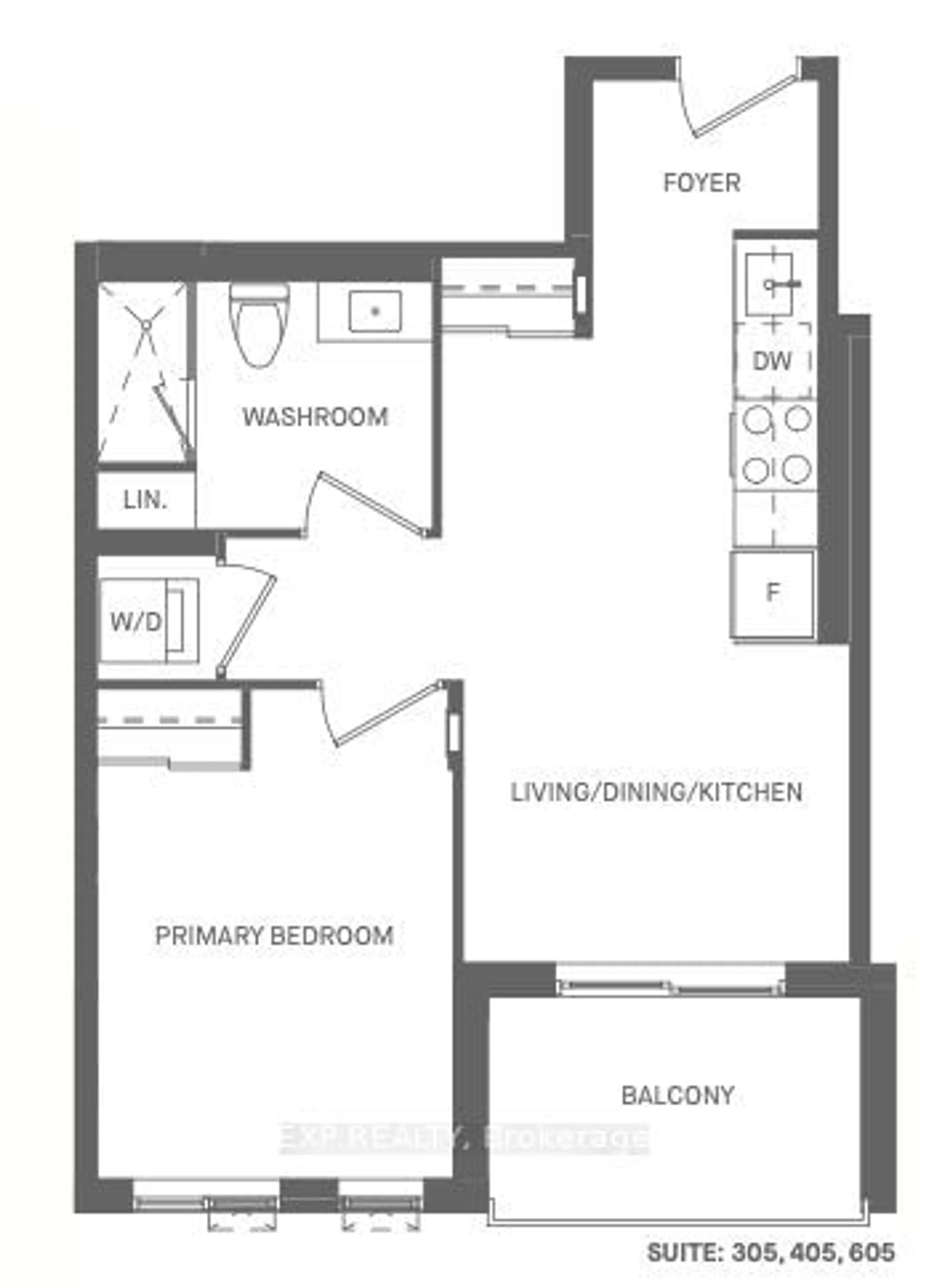 Floor plan for 1440 Clarriage Crt #605, Milton Ontario L9T 2X5