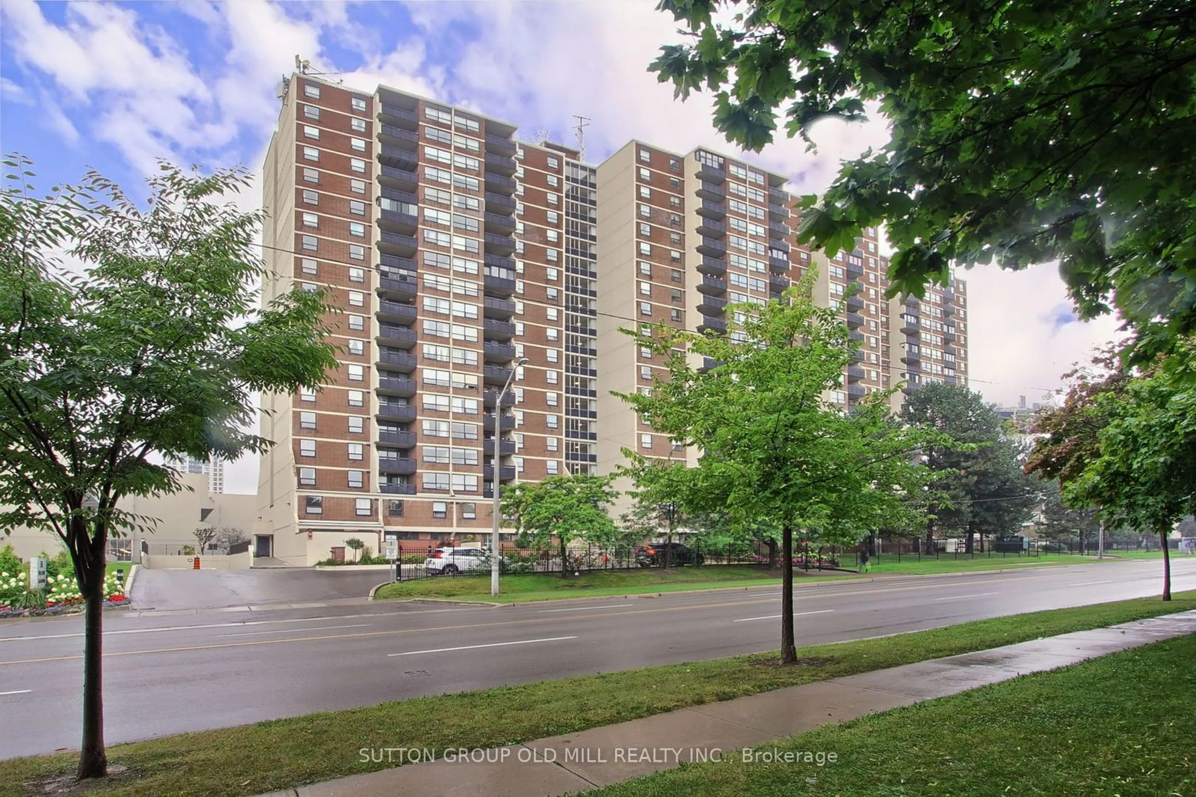 A pic from exterior of the house or condo, the street view for 362 The East Mall #1908, Toronto Ontario M9B 6C4