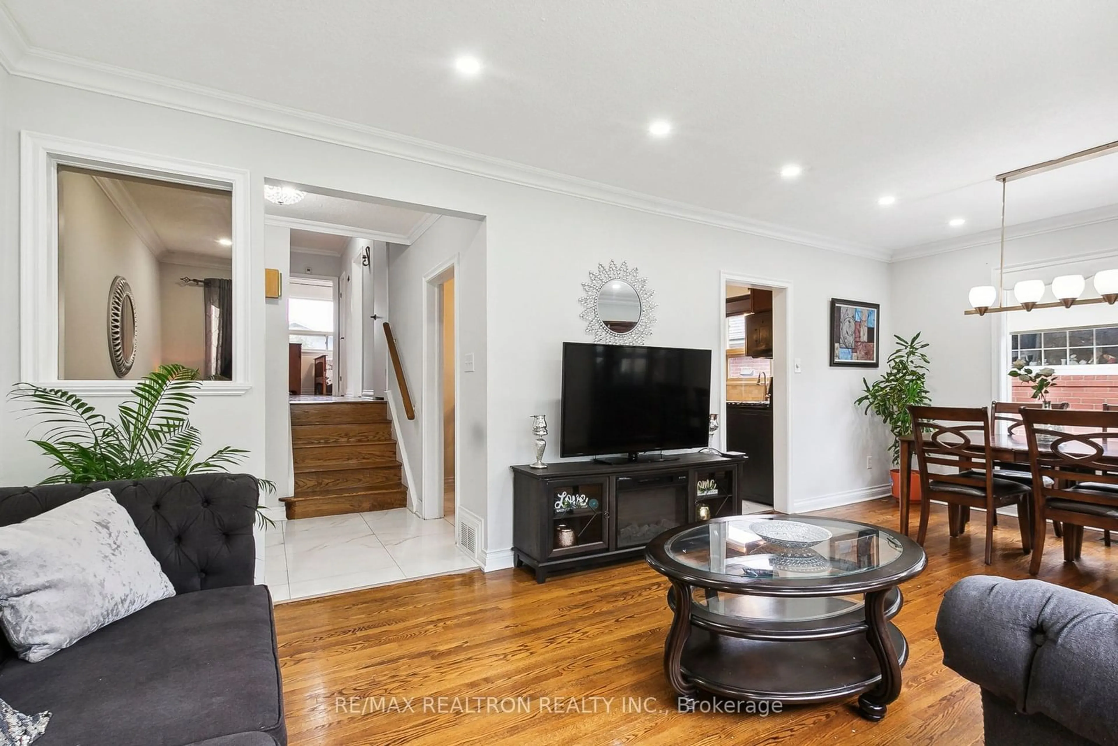 Living room, wood floors for 20 Kennebec Cres, Toronto Ontario M9W 2R7