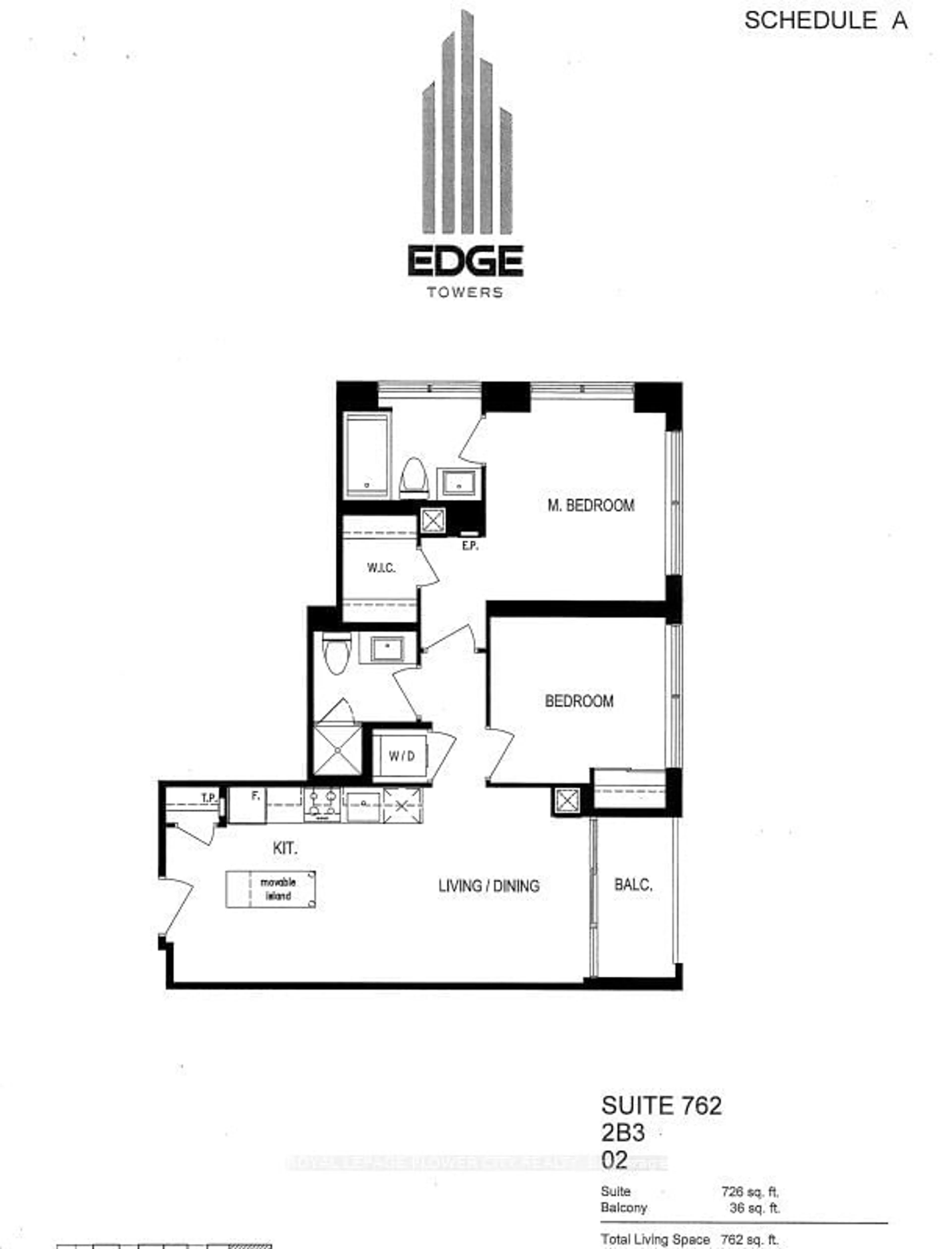 Floor plan for 36 Elm Dr #3302, Mississauga Ontario L5B 0N3