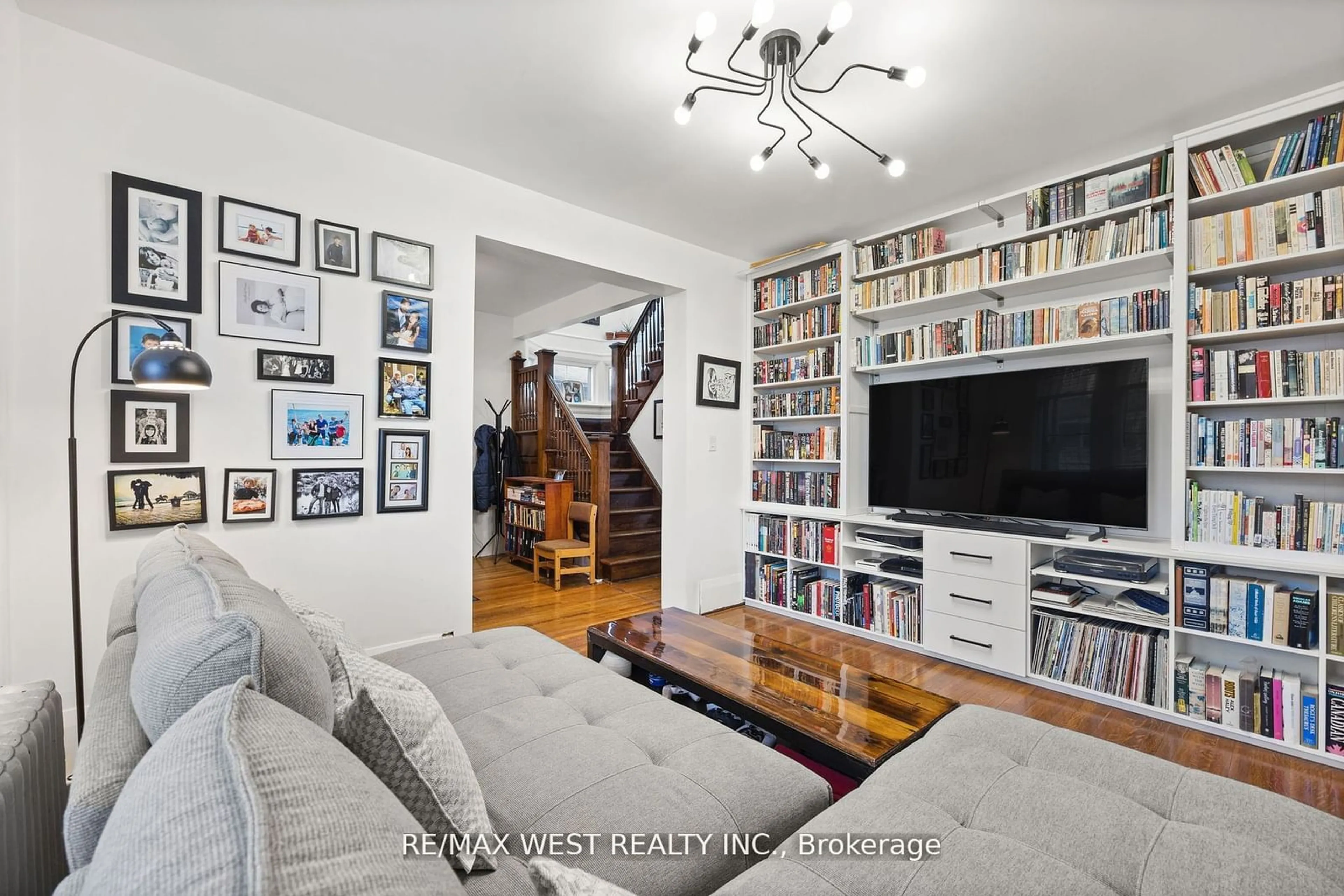 Living room, wood floors for 76 Rosemount Ave, Toronto Ontario M9N 3B3