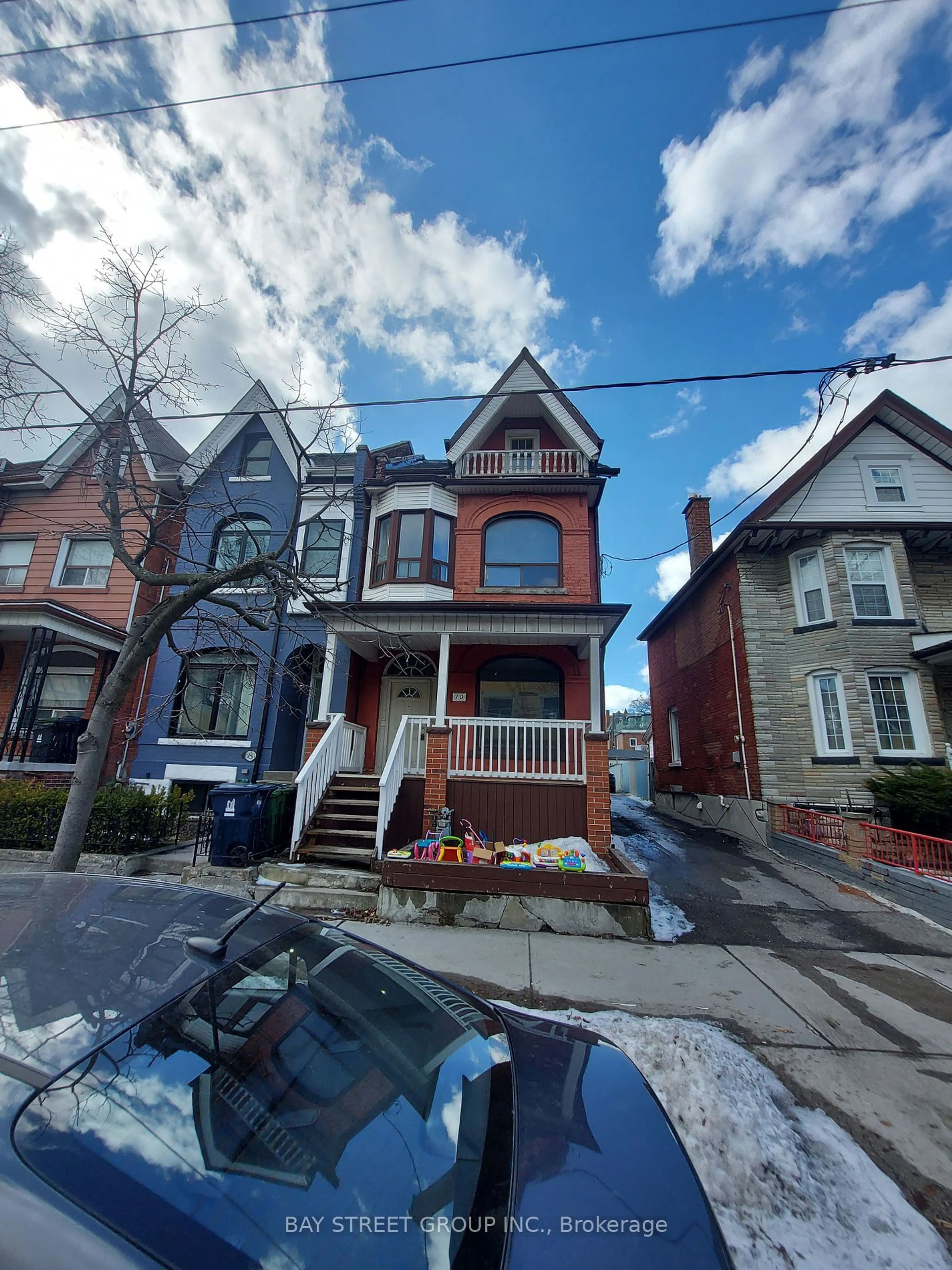 Frontside or backside of a home, the street view for 70 Lansdowne Ave, Toronto Ontario M6K 2V9