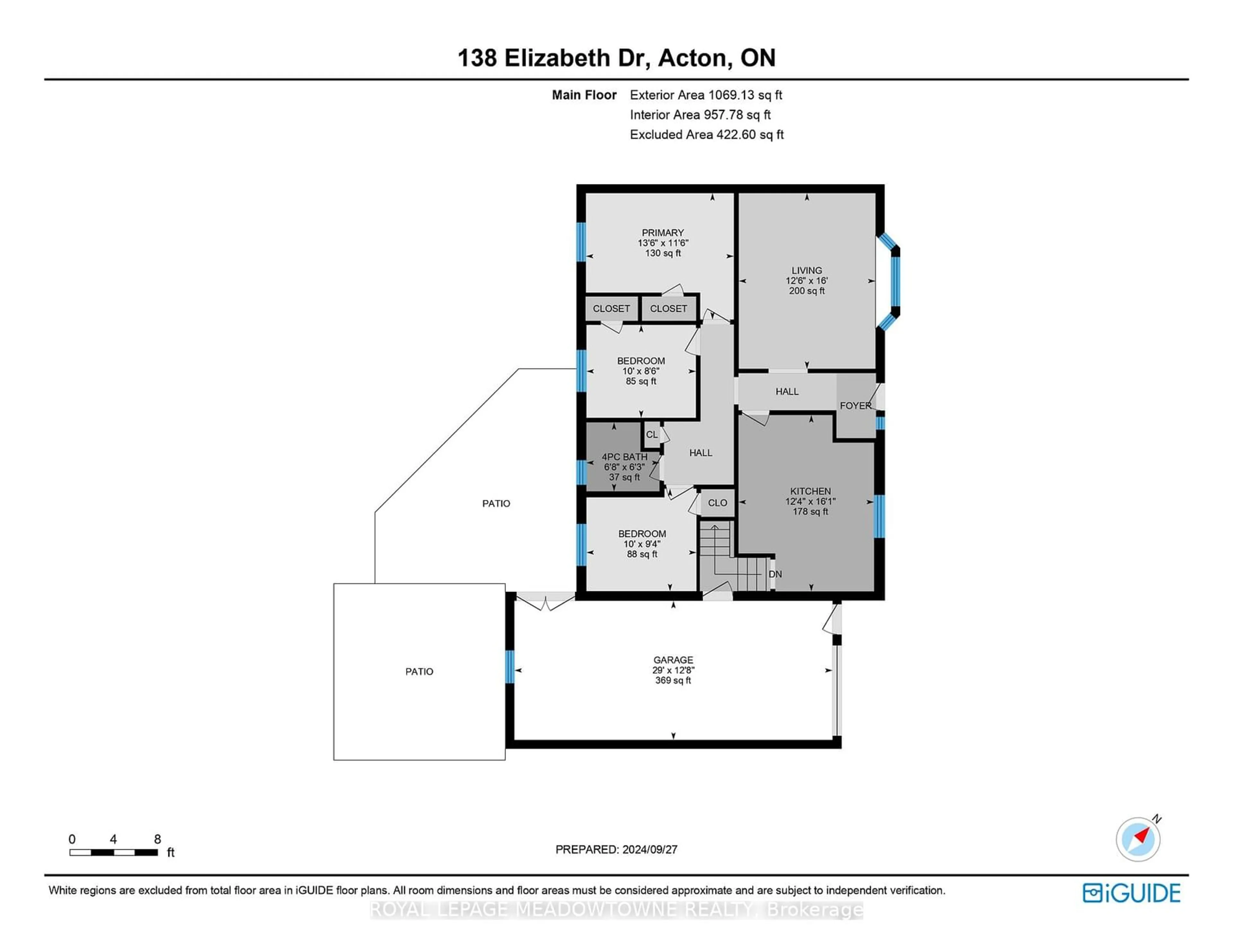 Floor plan for 138 Elizabeth Dr, Halton Hills Ontario L7J 1B7