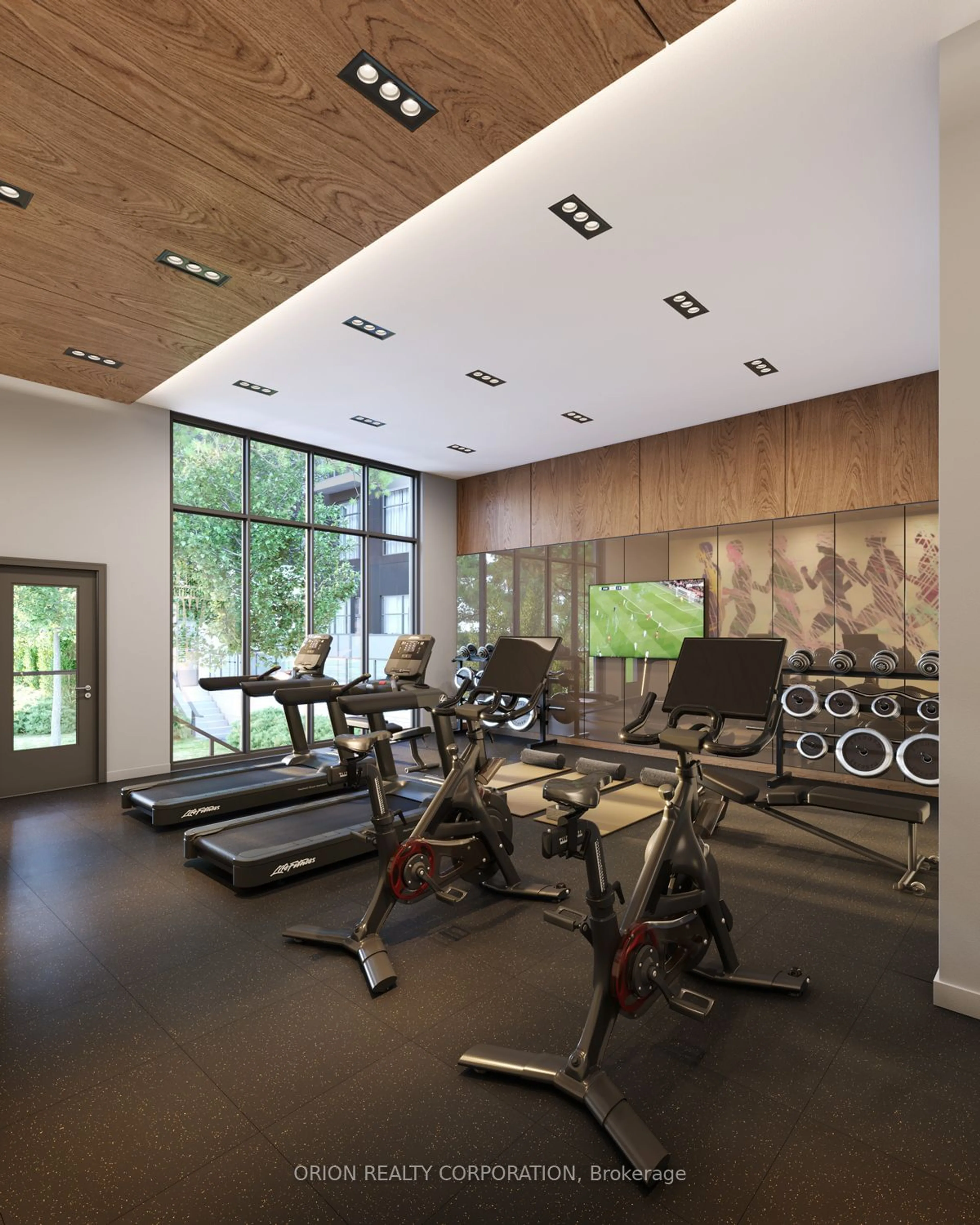 Gym or fitness room, wood floors for 234 Kerr St #120, Oakville Ontario L6K 3A8